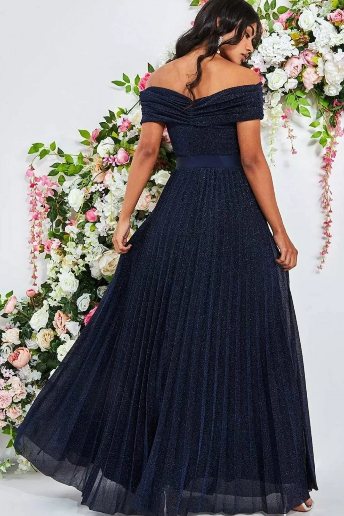 Maxi Dresses^* Bardot Pleated Skirt Maxi Navy