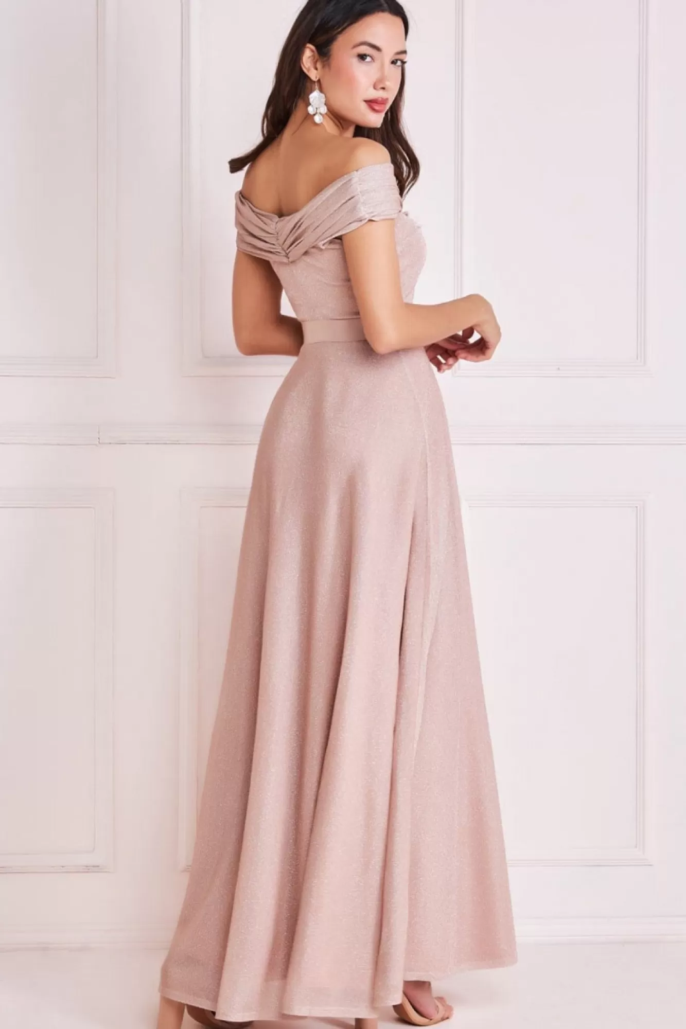 Maxi Dresses^* Bardot Pleated Skirt Maxi Champagne