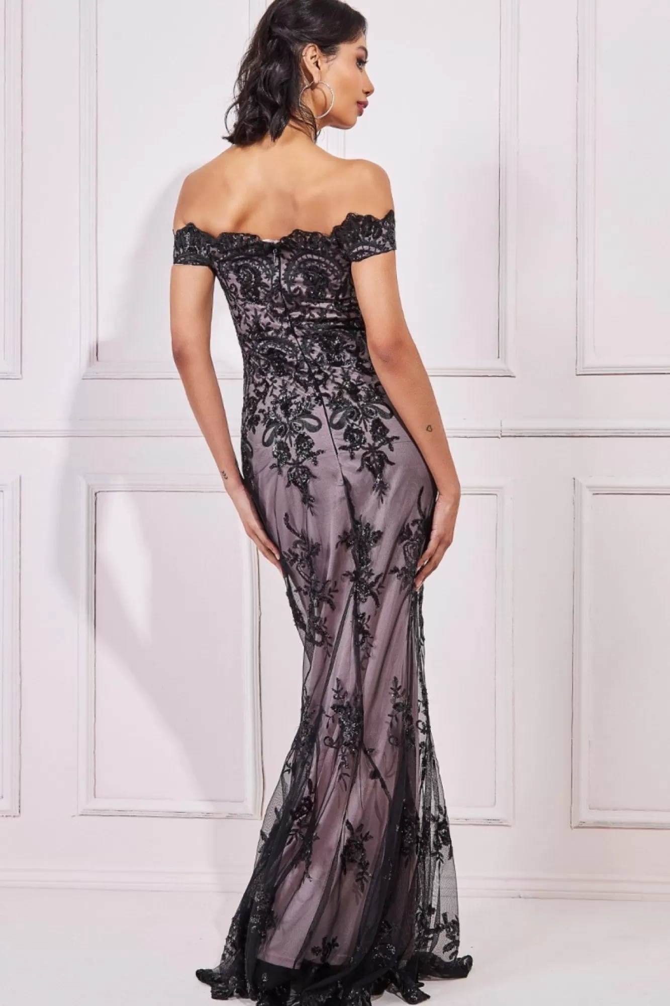 Maxi Dresses^* Bardot Sequin Embroidered Maxi Dress Black