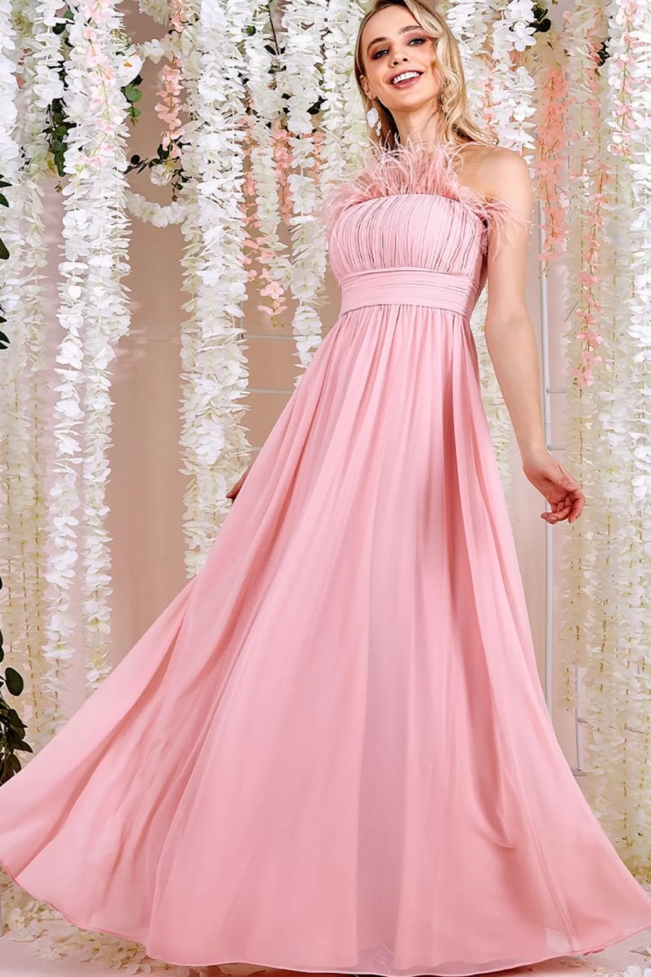 Maxi Dresses^* Bridesmaids Chiffon Maxi Dress Blush
