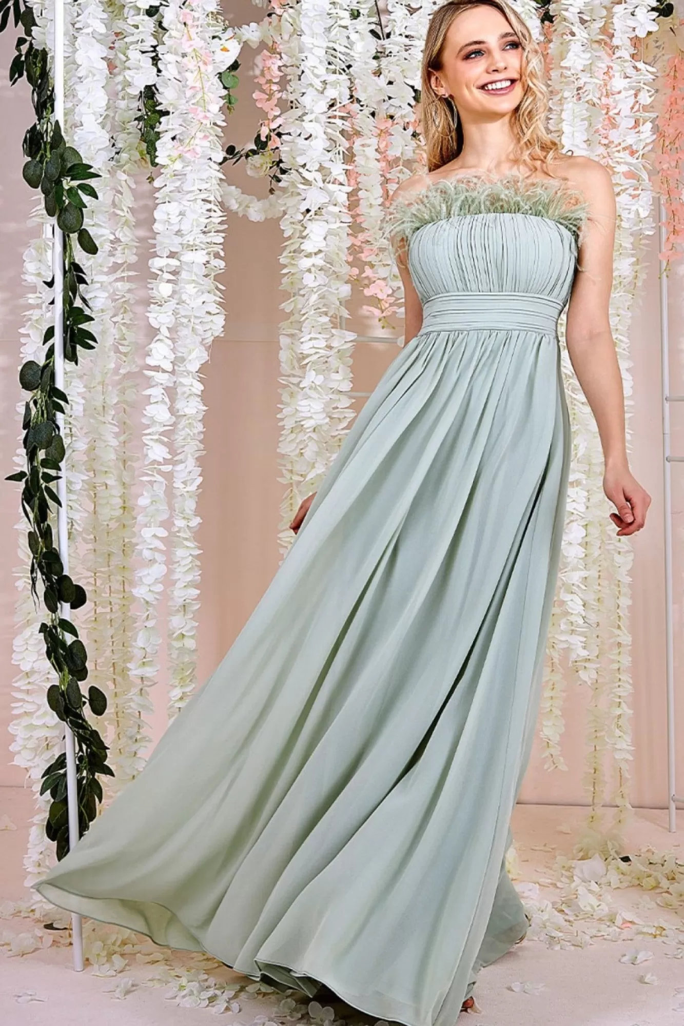 Maxi Dresses^* Bridesmaids Chiffon Maxi Dress - Sage Green Sagegreen