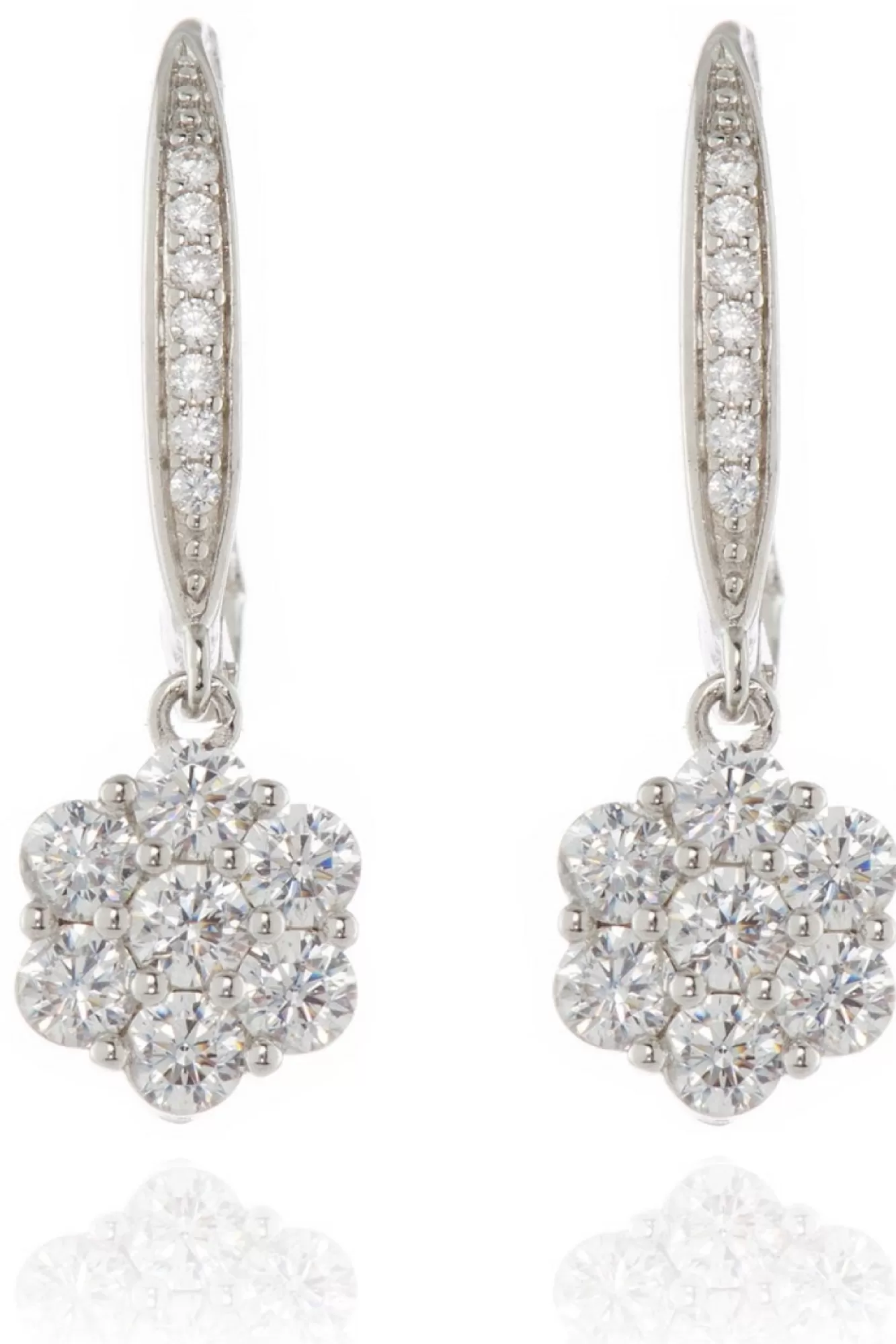 Jewellery^Cachet London Abby Cz Earrings Platinum Plated Silver