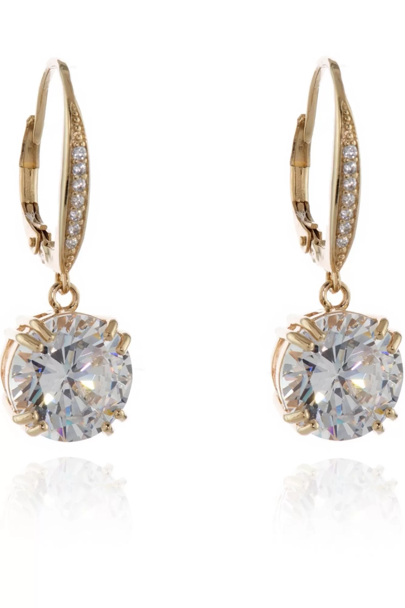 Jewellery^Cachet London Bailey Cz Drop Earrings 18Ct Plated Gold