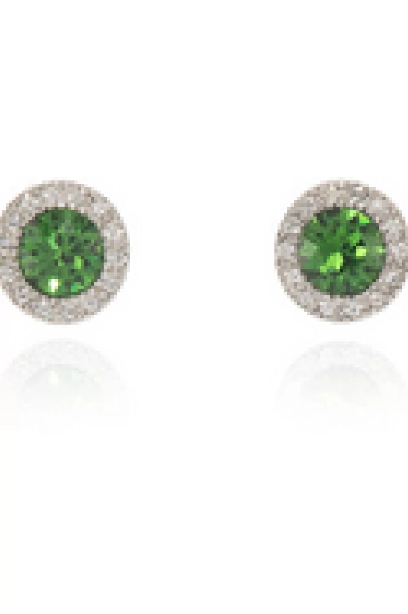 Jewellery^Cachet London Chickle Stud Earrings Fern Platinum Green