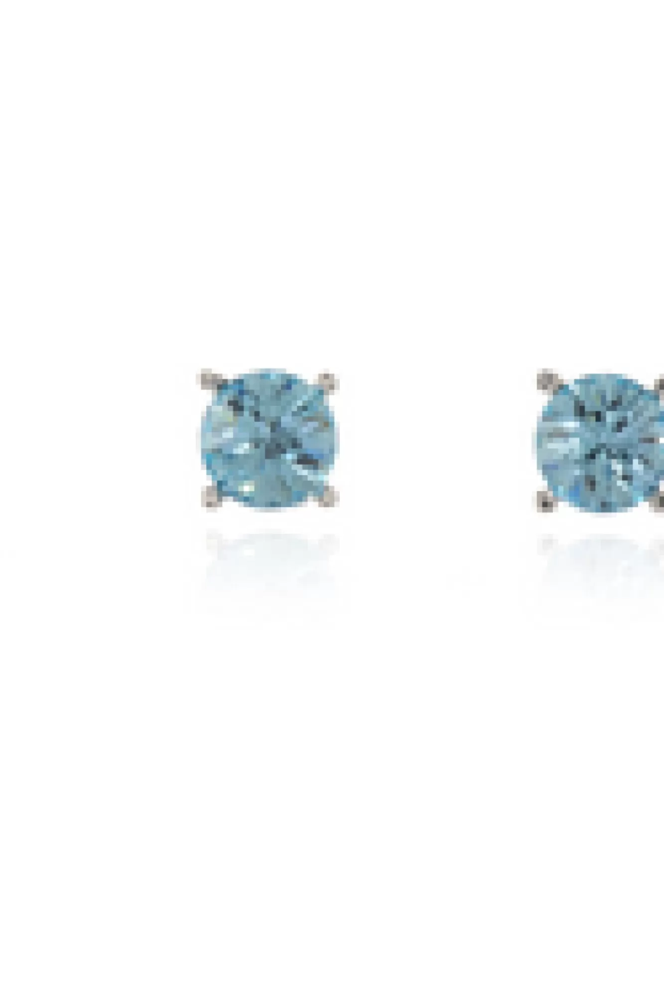 Jewellery^Cachet London Laine 8Mm Stud Earrings Aquamarine Platinum Blue