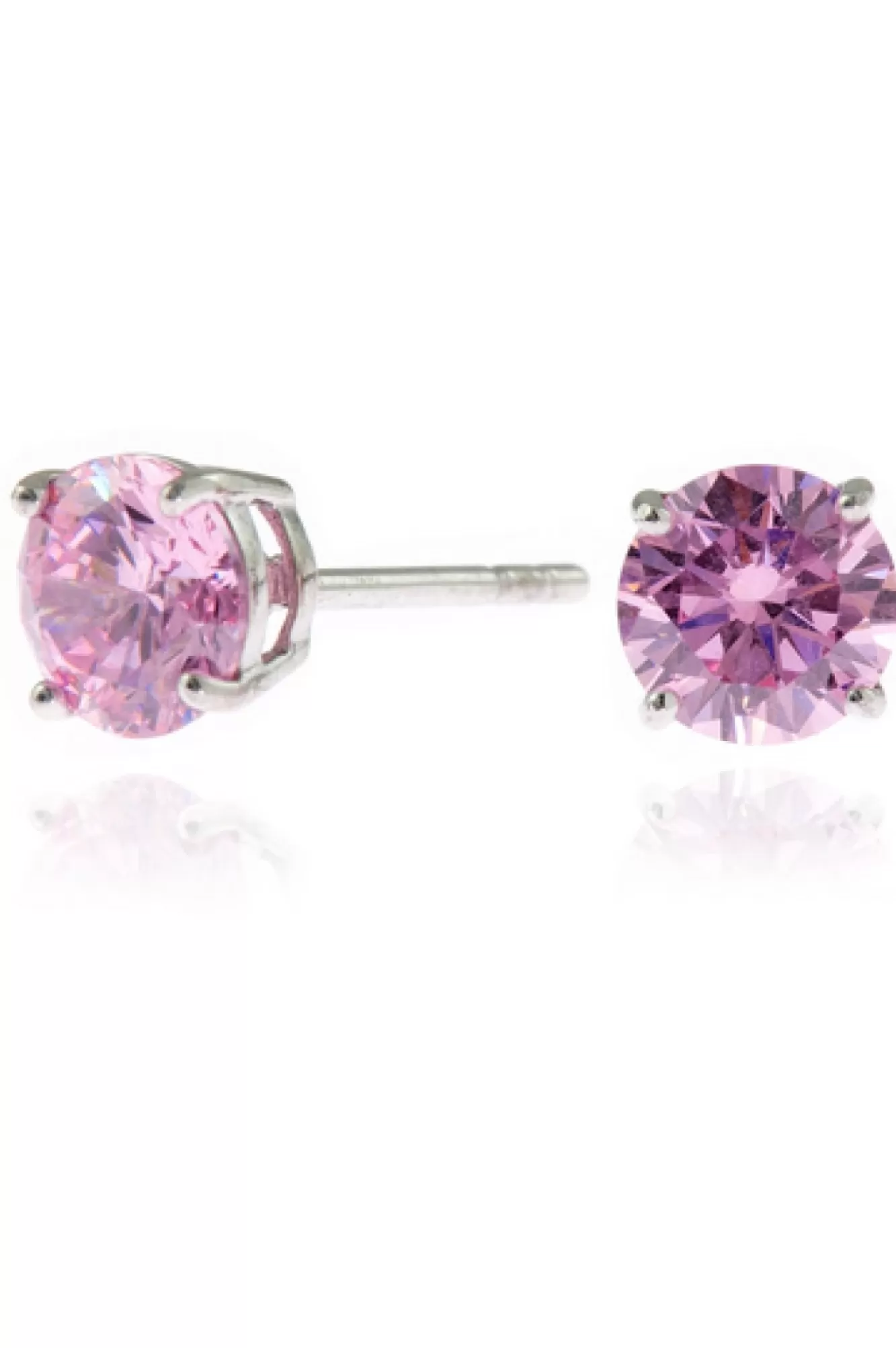 Jewellery^Cachet London Lana 6Mm Earrings Cz Platinum Plated Pink