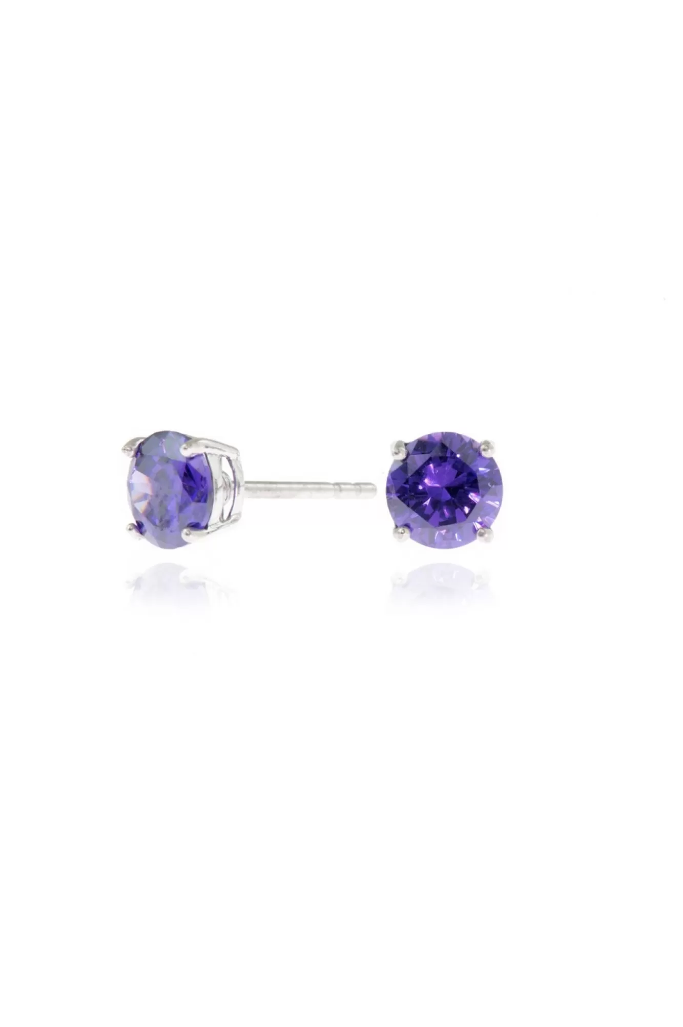 Jewellery^Cachet London Lana 6Mm Earrings Cz Platinum Plated Violet
