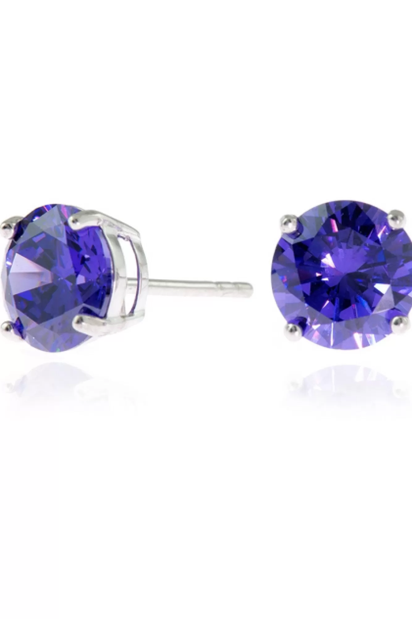 Jewellery^Cachet London Lana 8Mm Earrings Cz Platinum Plated Violet