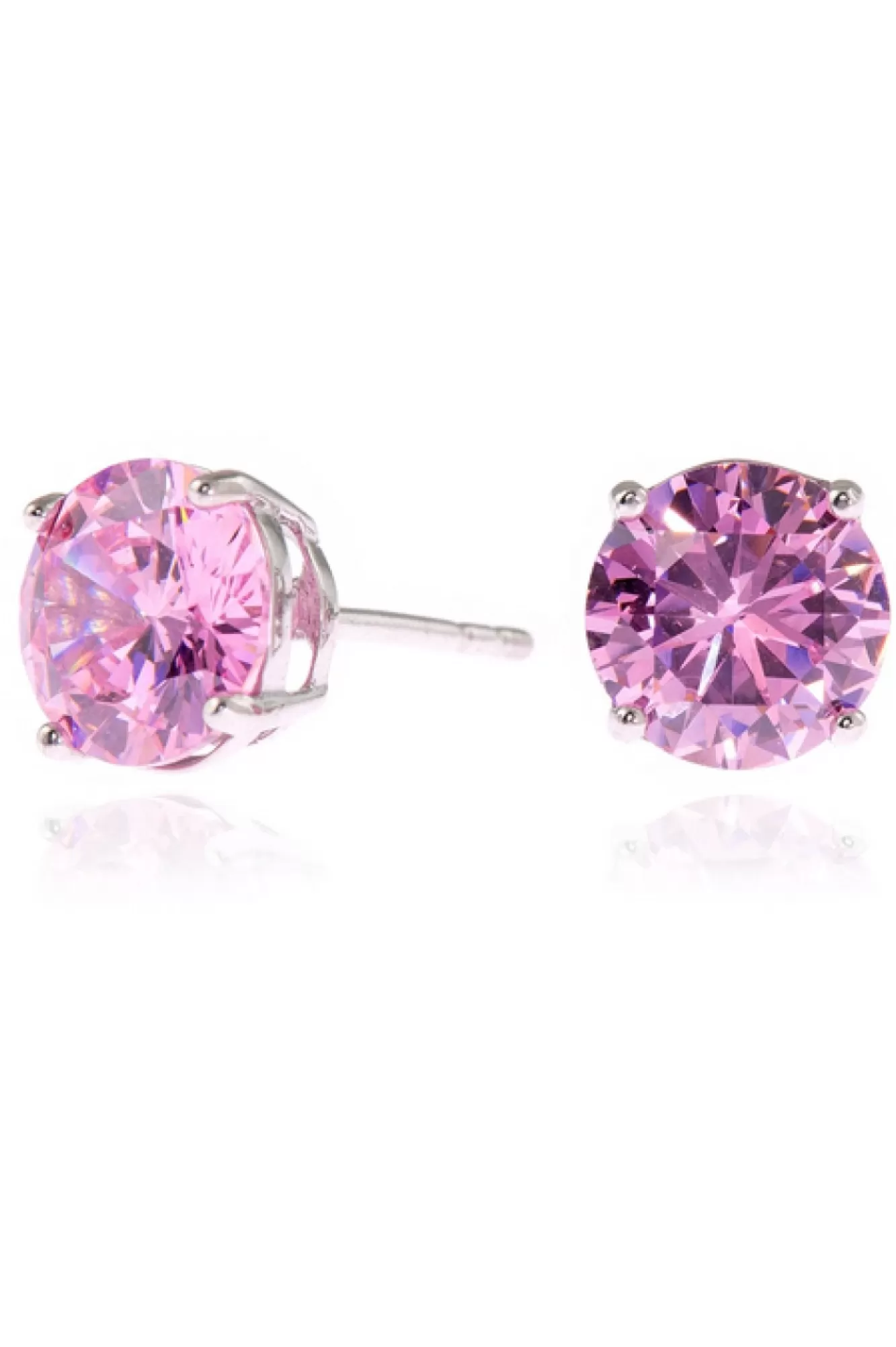 Jewellery^Cachet London Lana 8Mm Earrings Cz Platinum Plated Pink