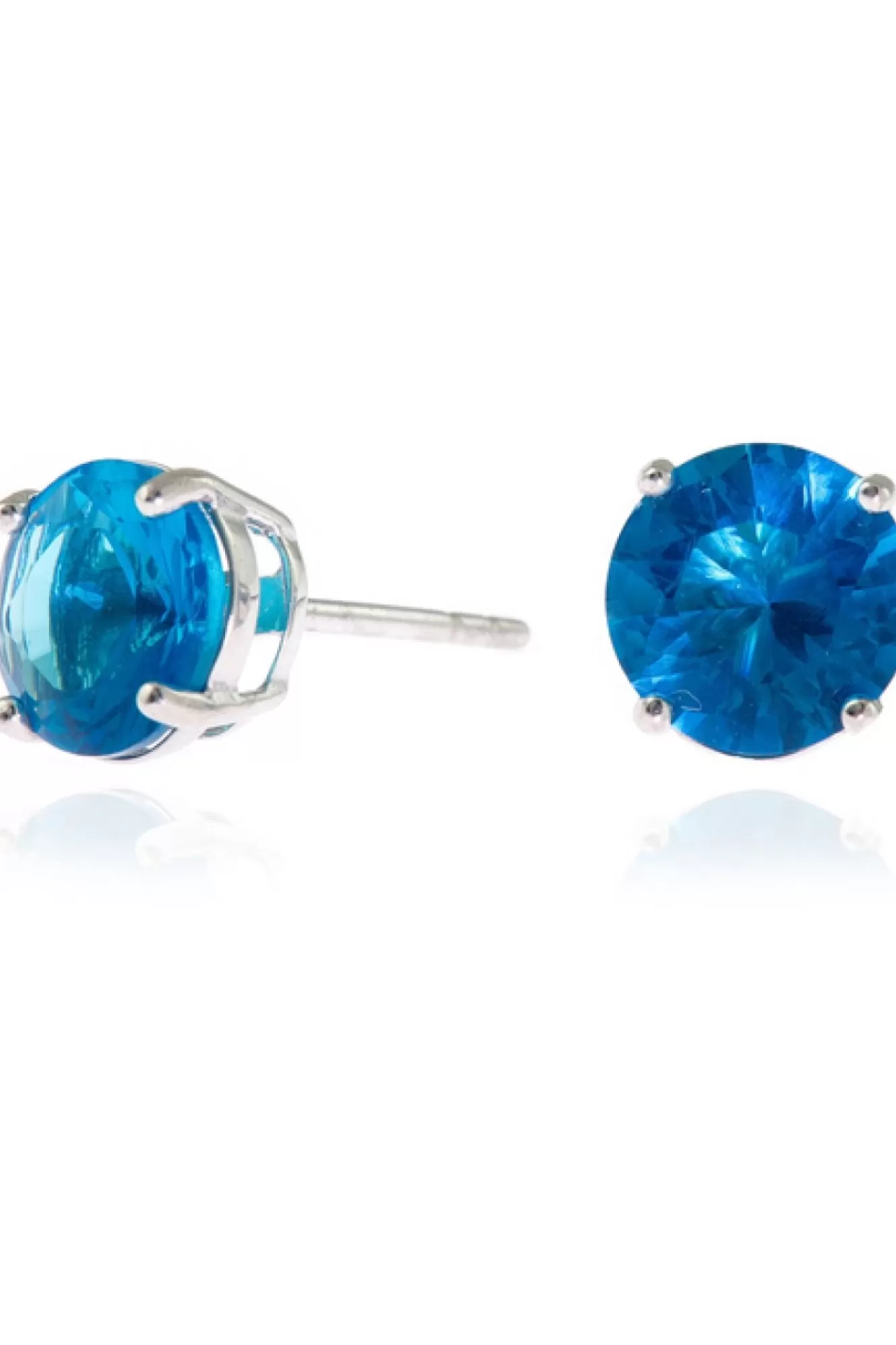 Jewellery^Cachet London Lana 8Mm Earrings Cz Platinum Plated Blue
