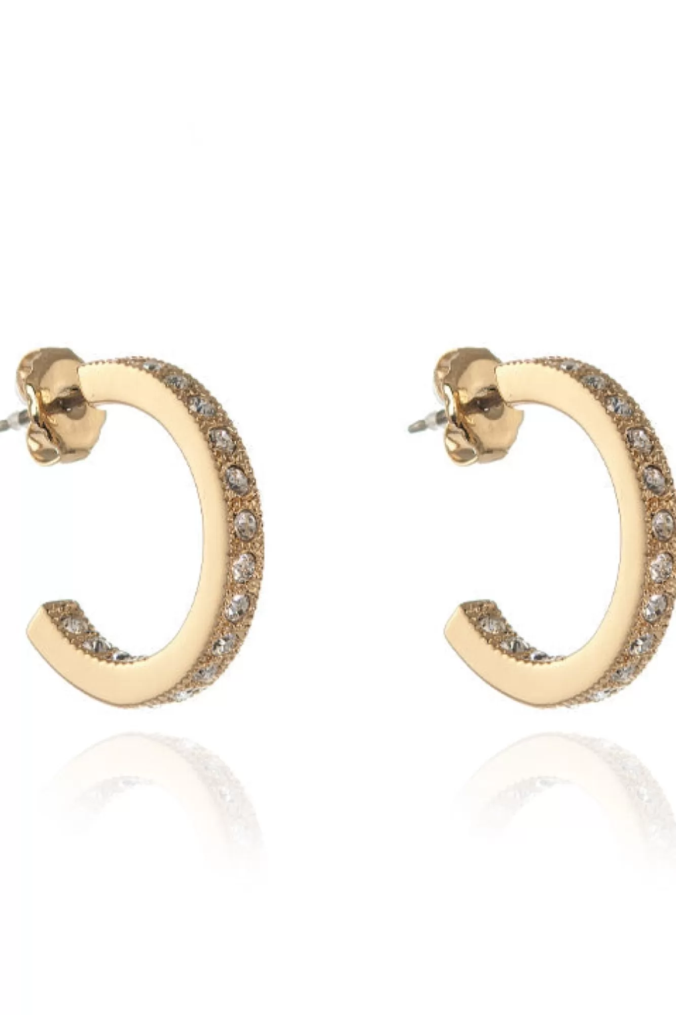 Jewellery^Cachet London Saga 18Mm Hoop Earrings 18Ct Pleated Gold