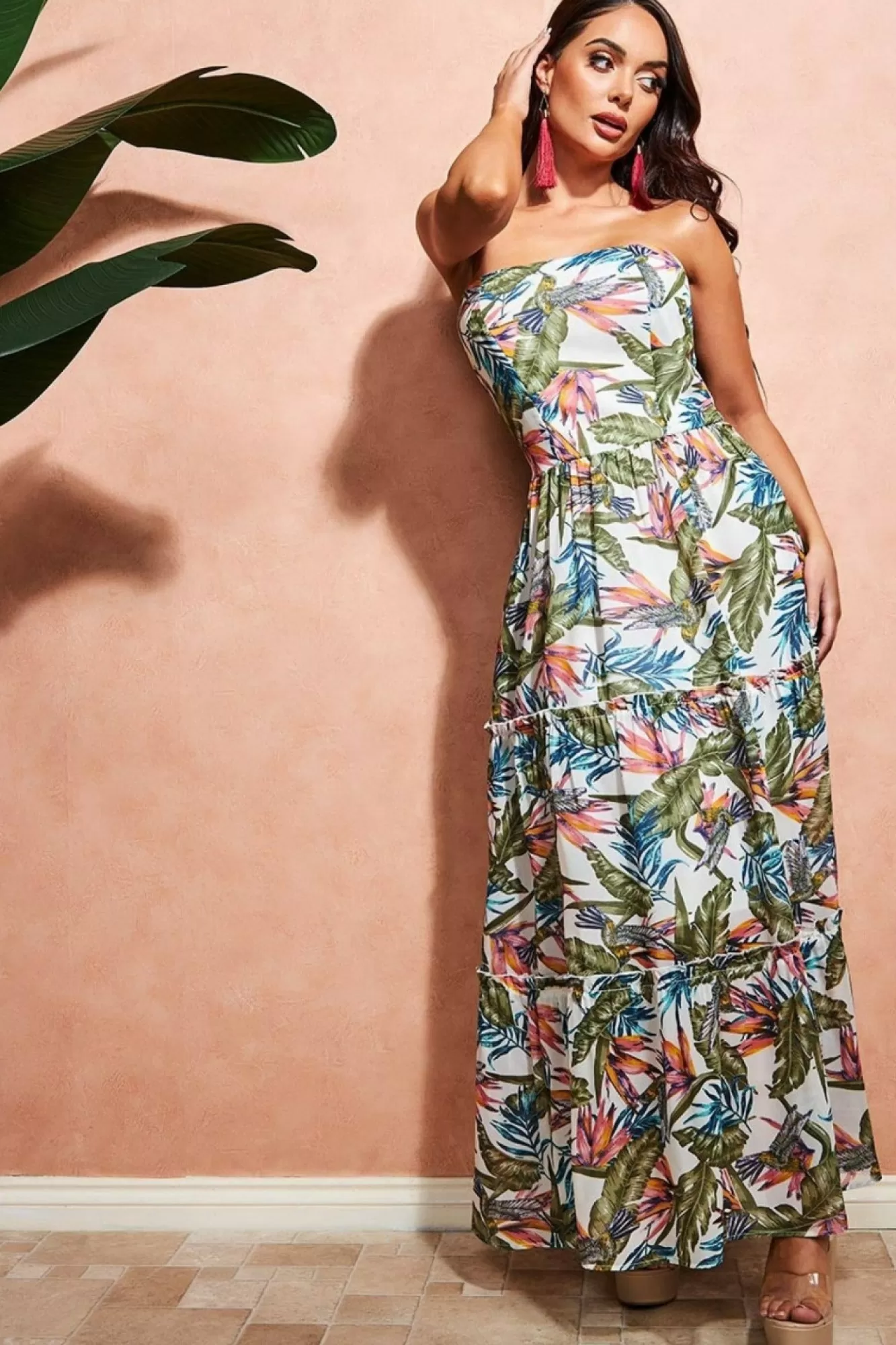 Maxi Dresses^City Goddess Bandeau Printed Maxi Jungle Print