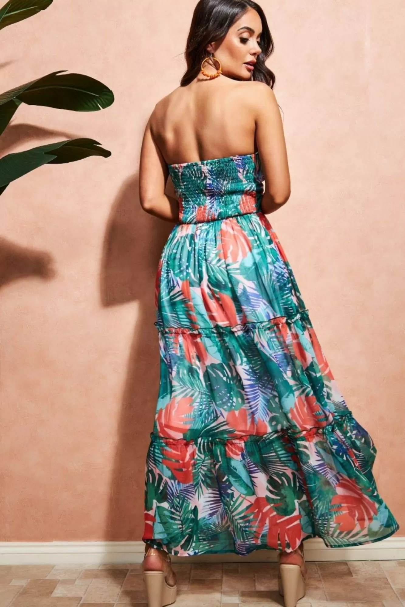 Maxi Dresses^City Goddess Boobtube Printed Maxi Jungle Print