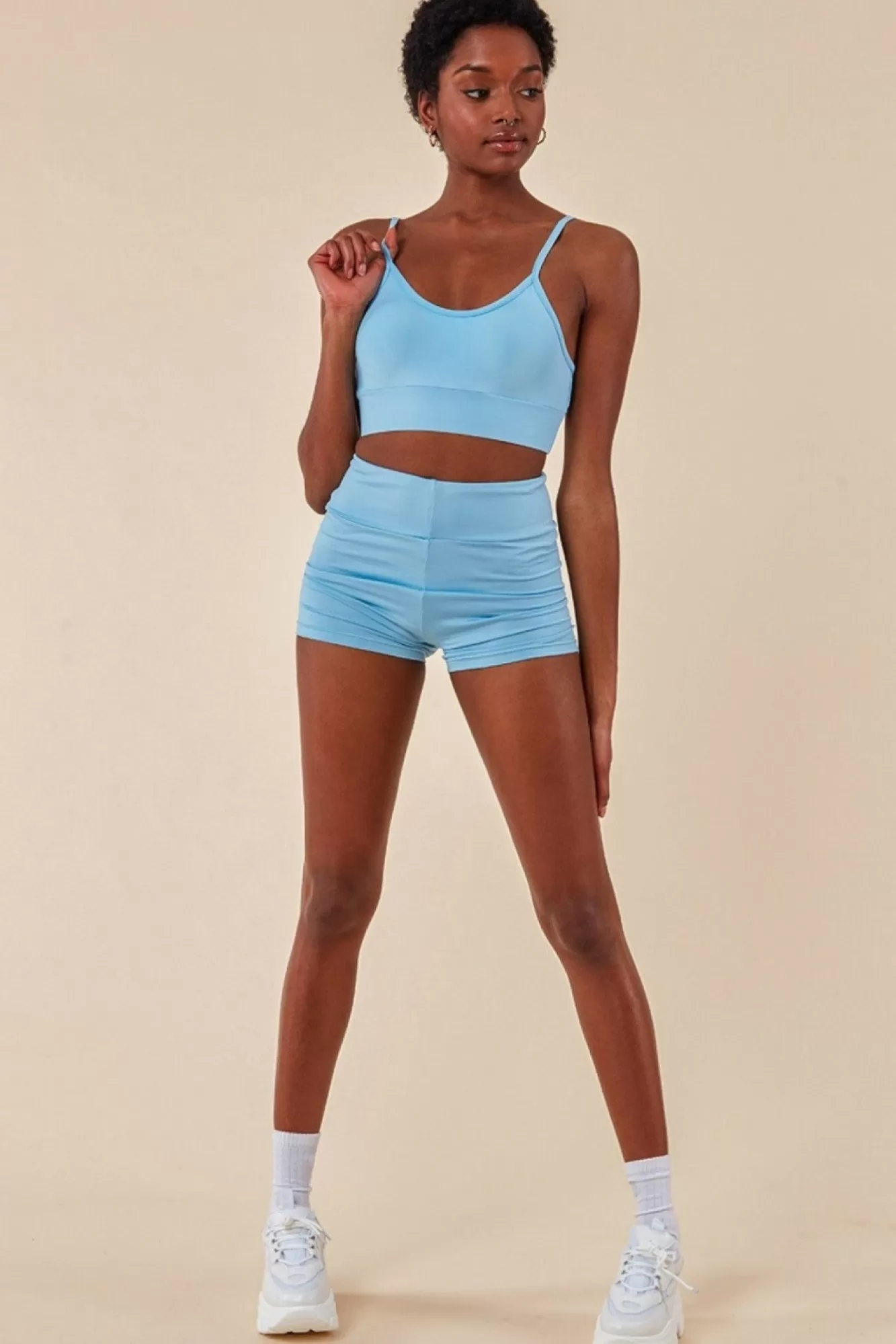 Loungewear & Sleepwear^Cosmochic Cropped Bralette & Cycle Short Set Blue