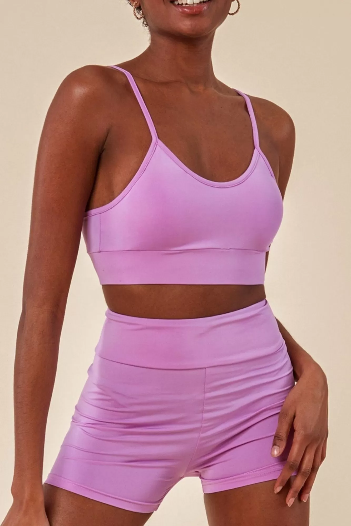 Loungewear & Sleepwear^Cosmochic Cropped Bralette & Cycle Short Set Purple