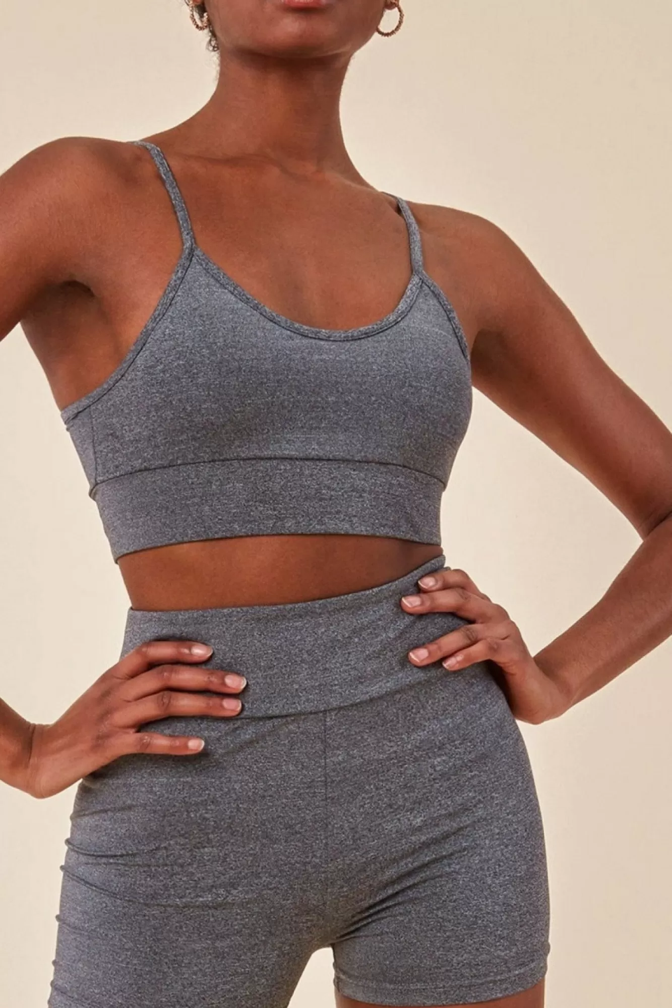 Loungewear & Sleepwear^Cosmochic Cropped Bralette & Cycle Short Set Grey