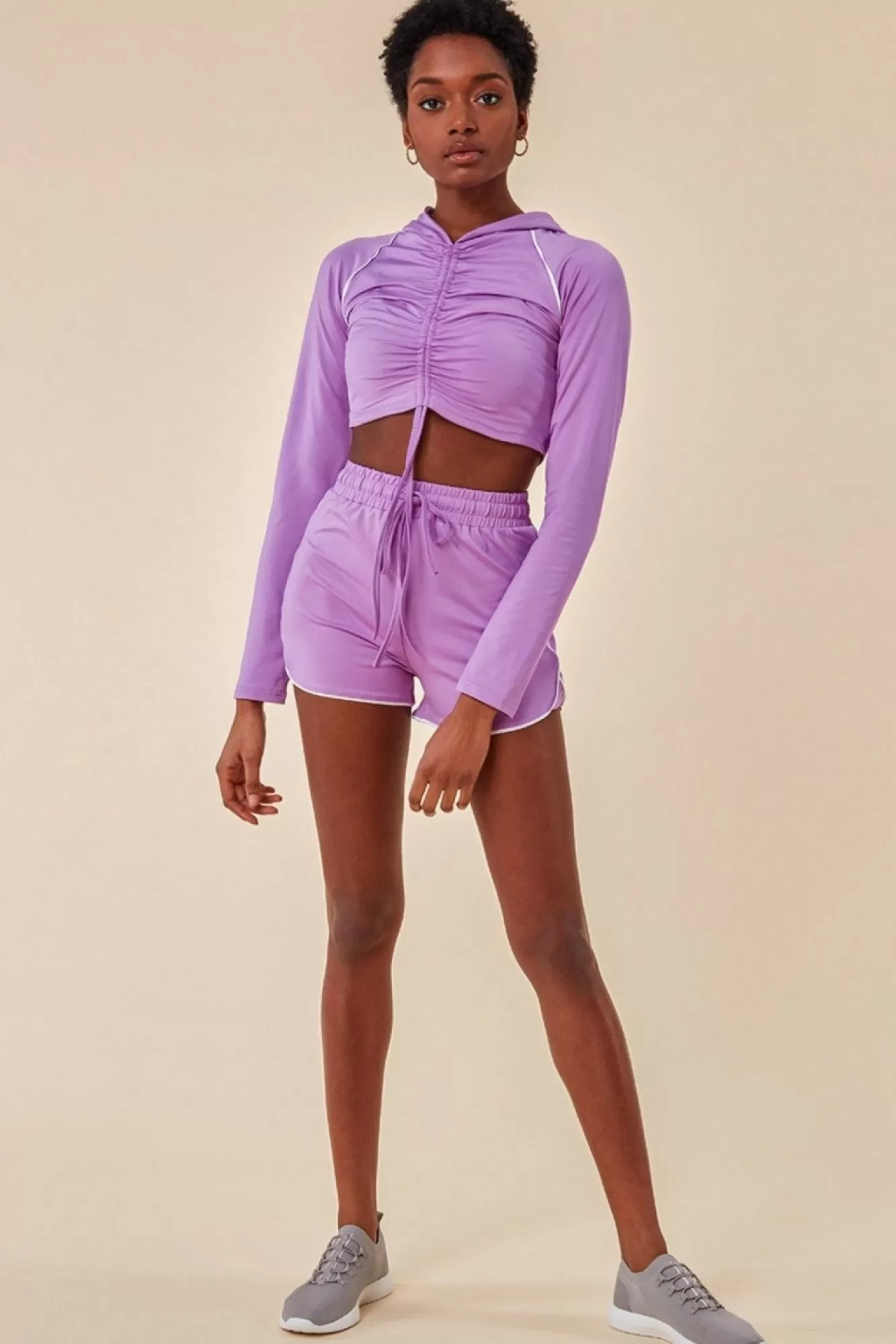 Loungewear & Sleepwear^Cosmochic Jersey Short Set With Drawstring Top Purple