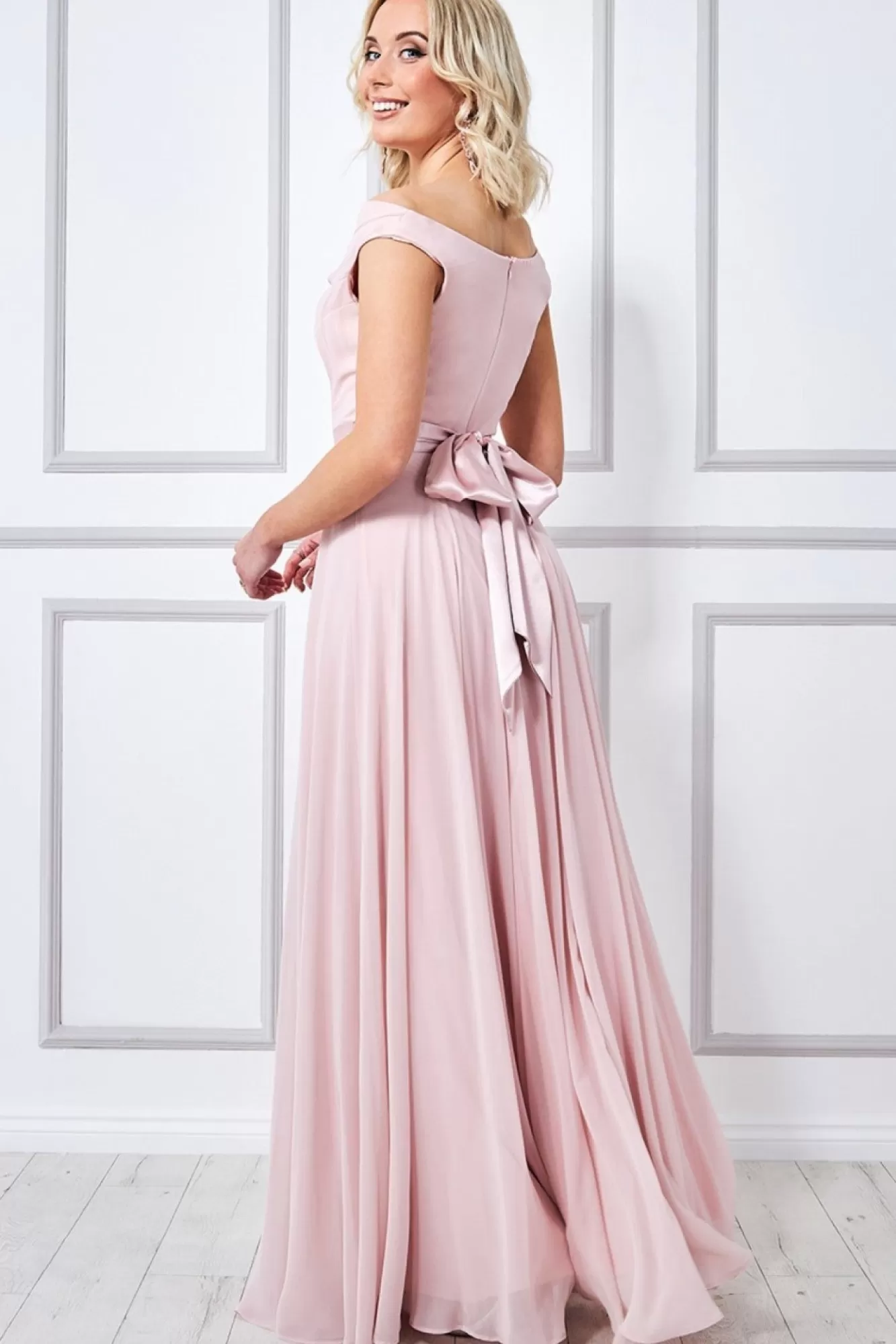 Maxi Dresses^* Cowl Neck Chiffon Maxi Dress Blush