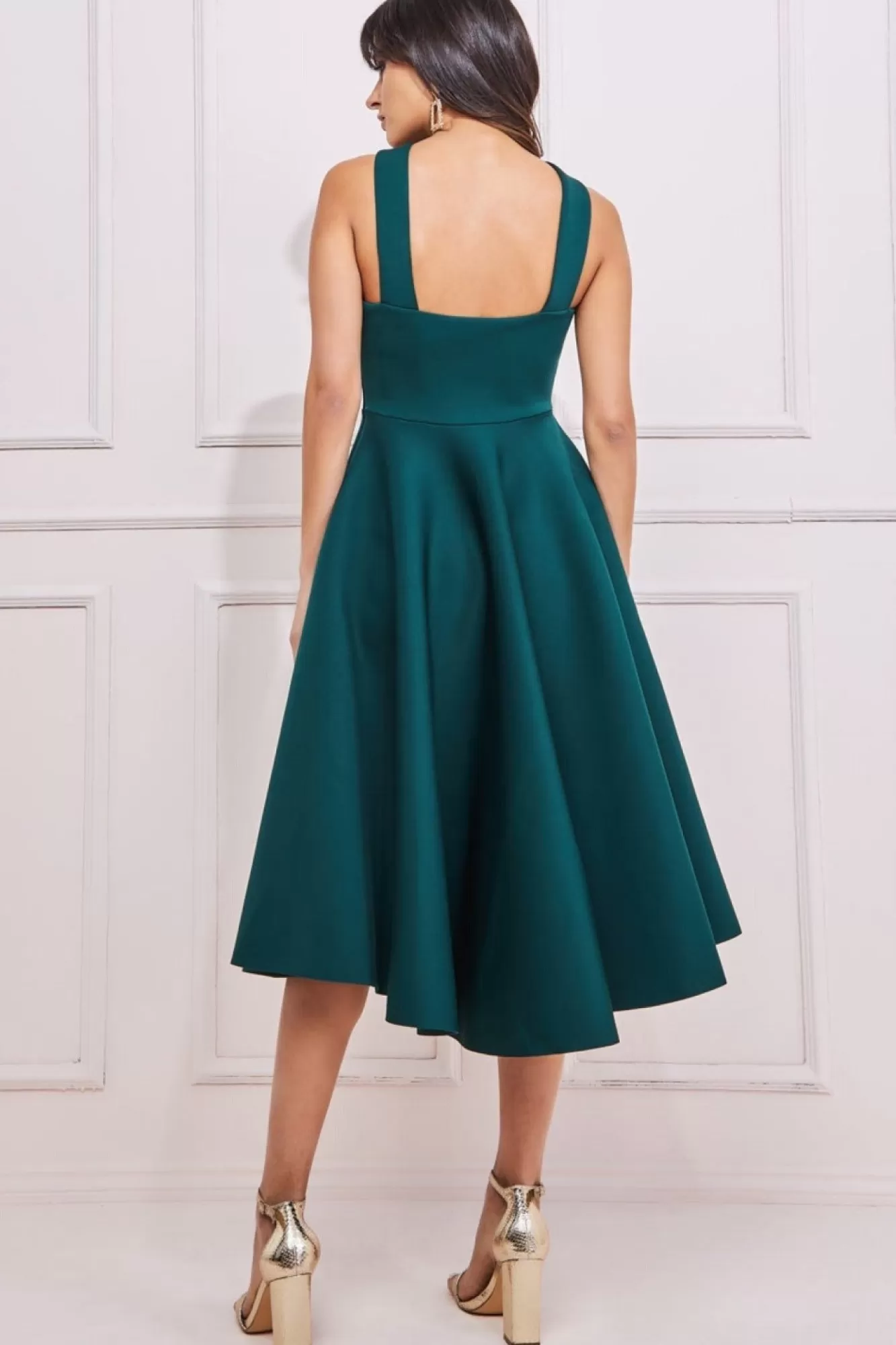Midi Dresses^* Crossover Keyhole Midi Dress Green