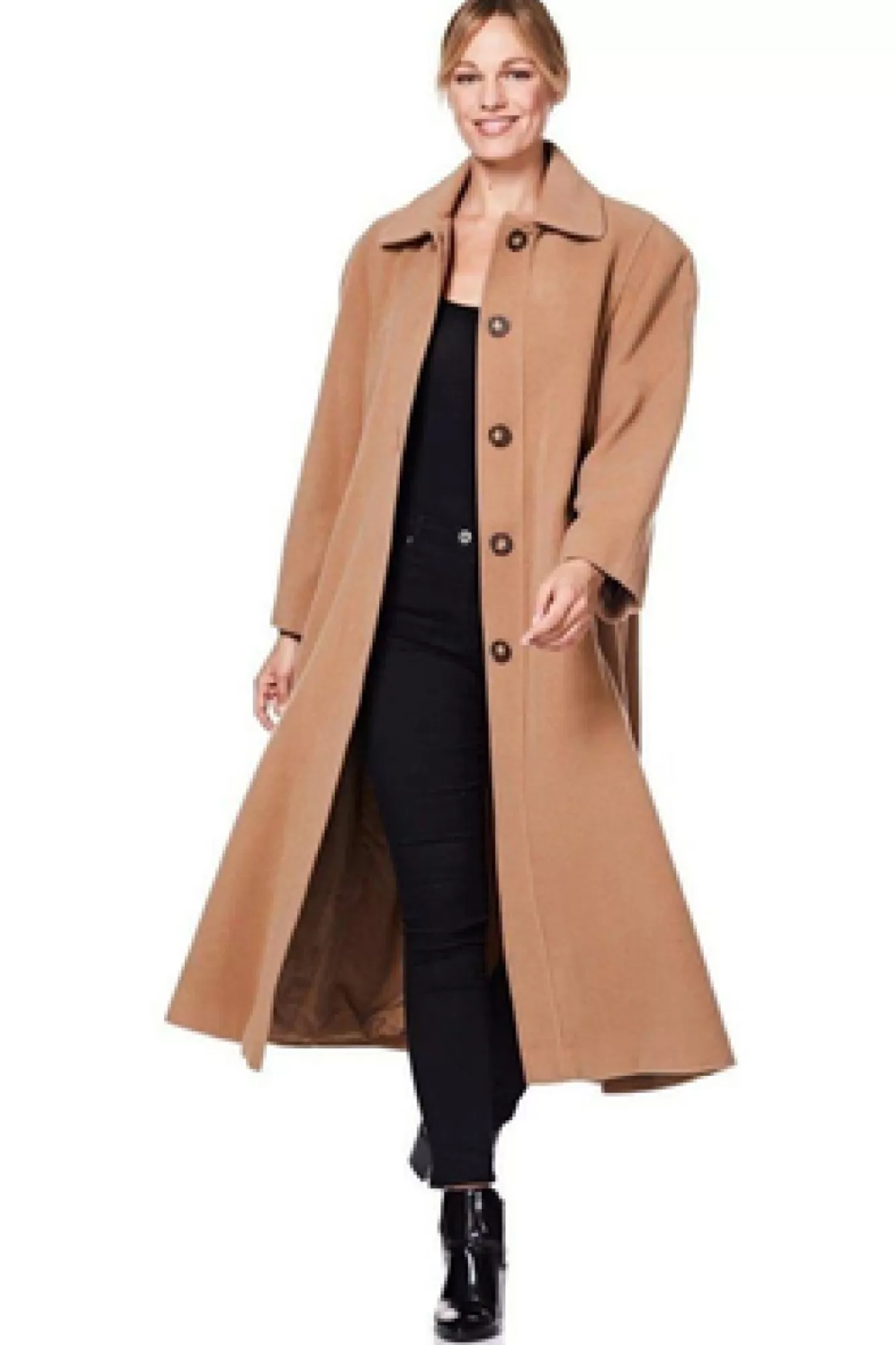 Outerwear^De La Creme Fashions Curve Wool Cashmere Blend Long Coat