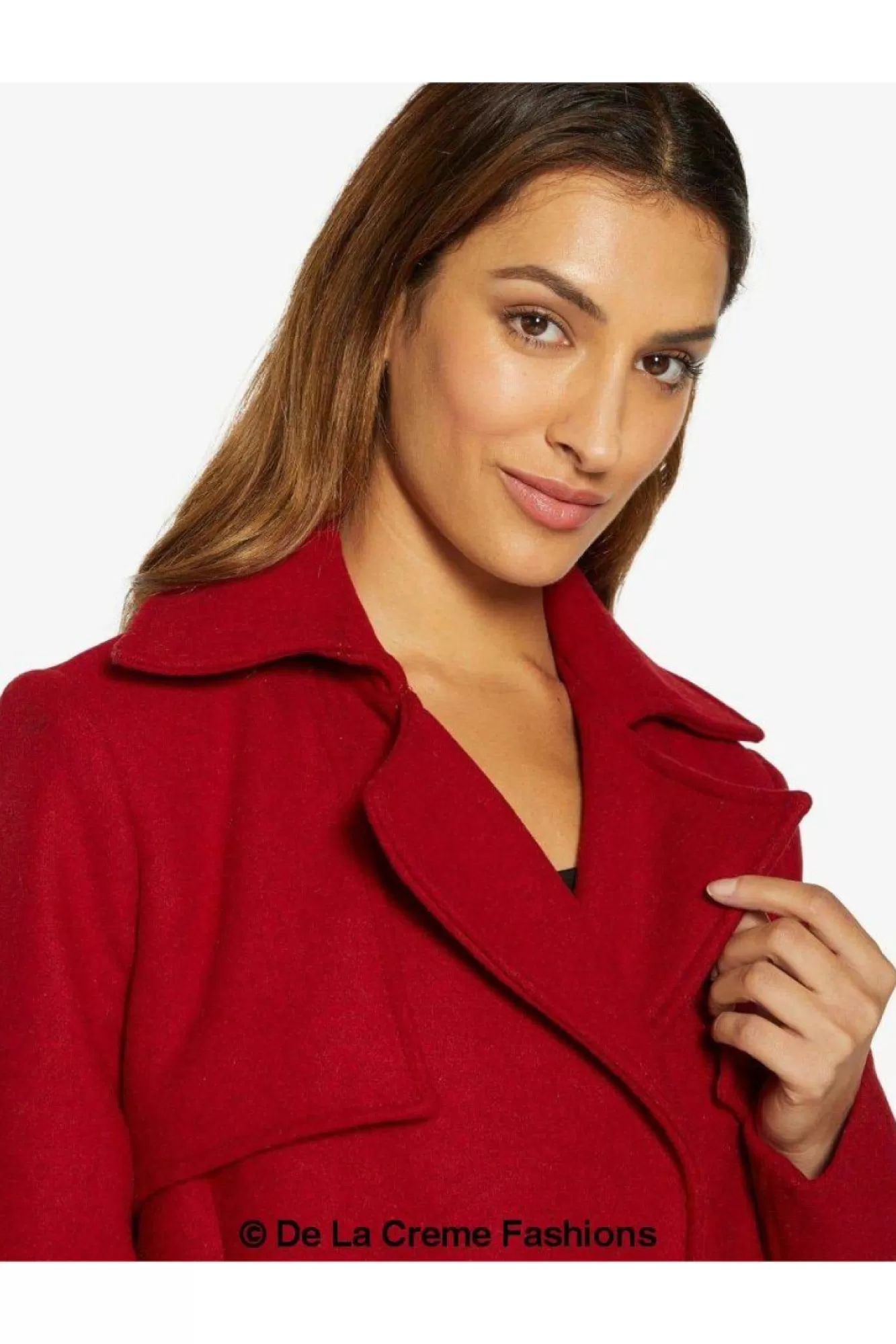 Outerwear^De La Creme Fashions Dina Lapel Collar Duster Coat With Belt