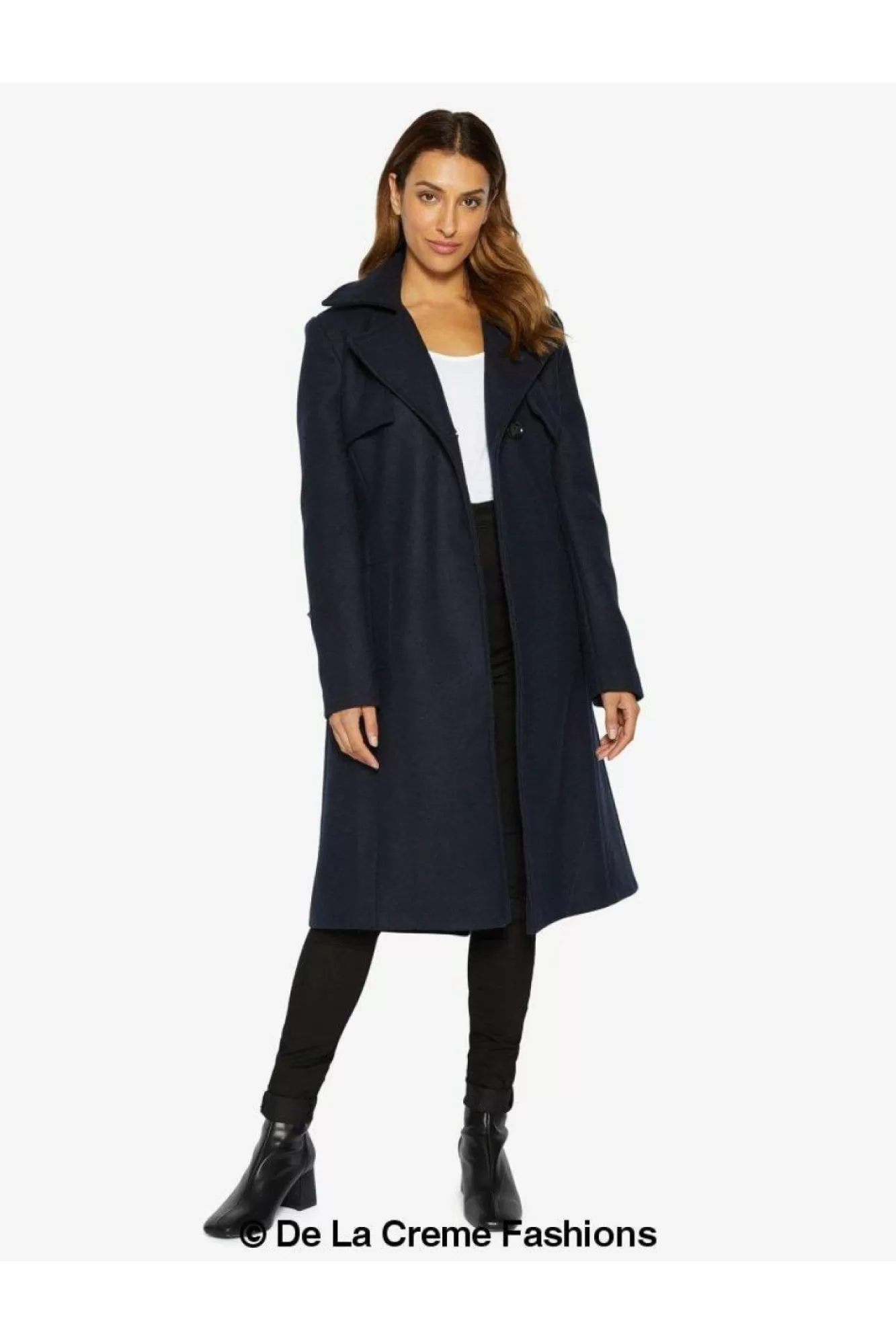 Outerwear^De La Creme Fashions Dina Lapel Collar Duster Coat With Belt