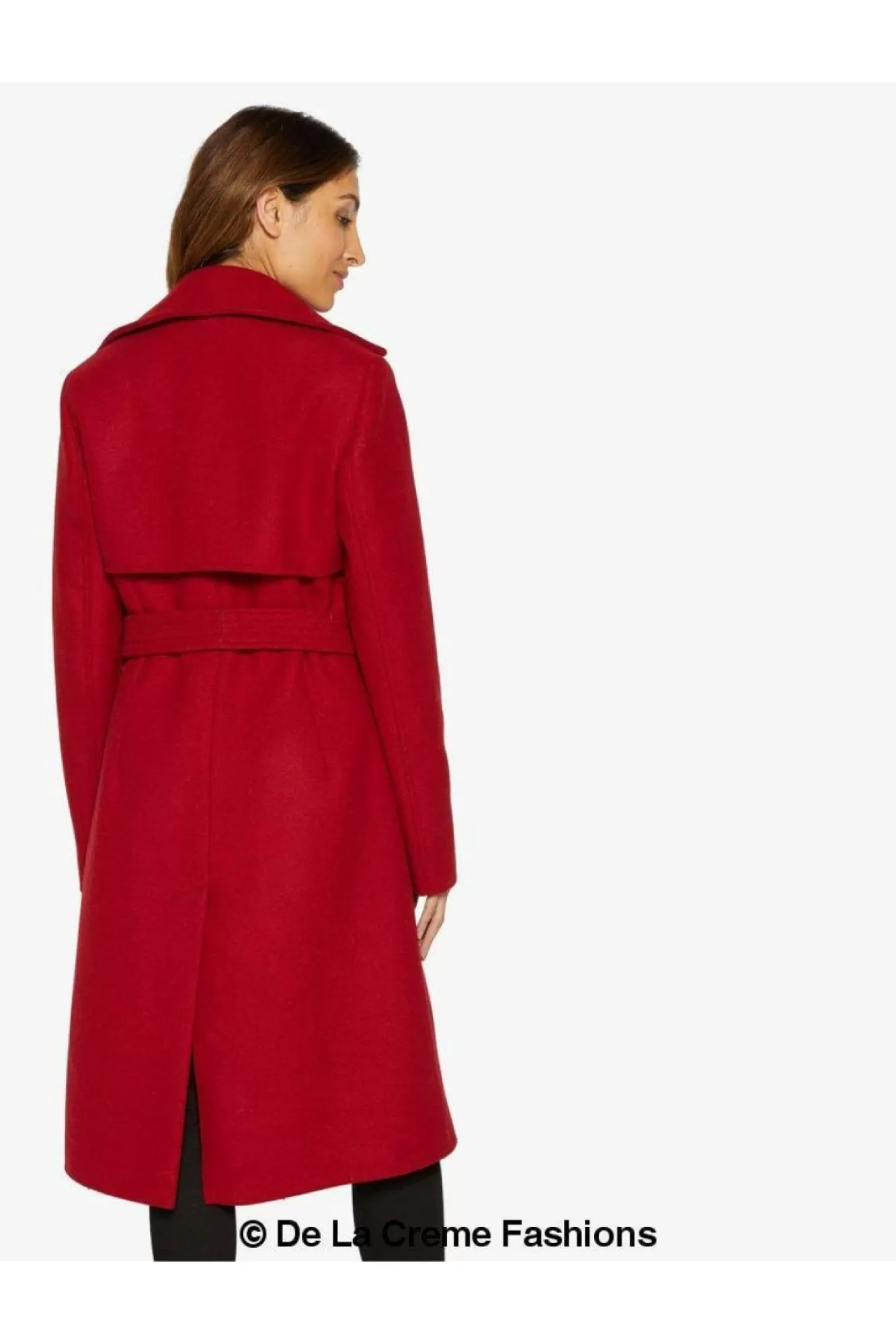 Outerwear^De La Creme Fashions Dina Lapel Collar Duster Coat With Belt