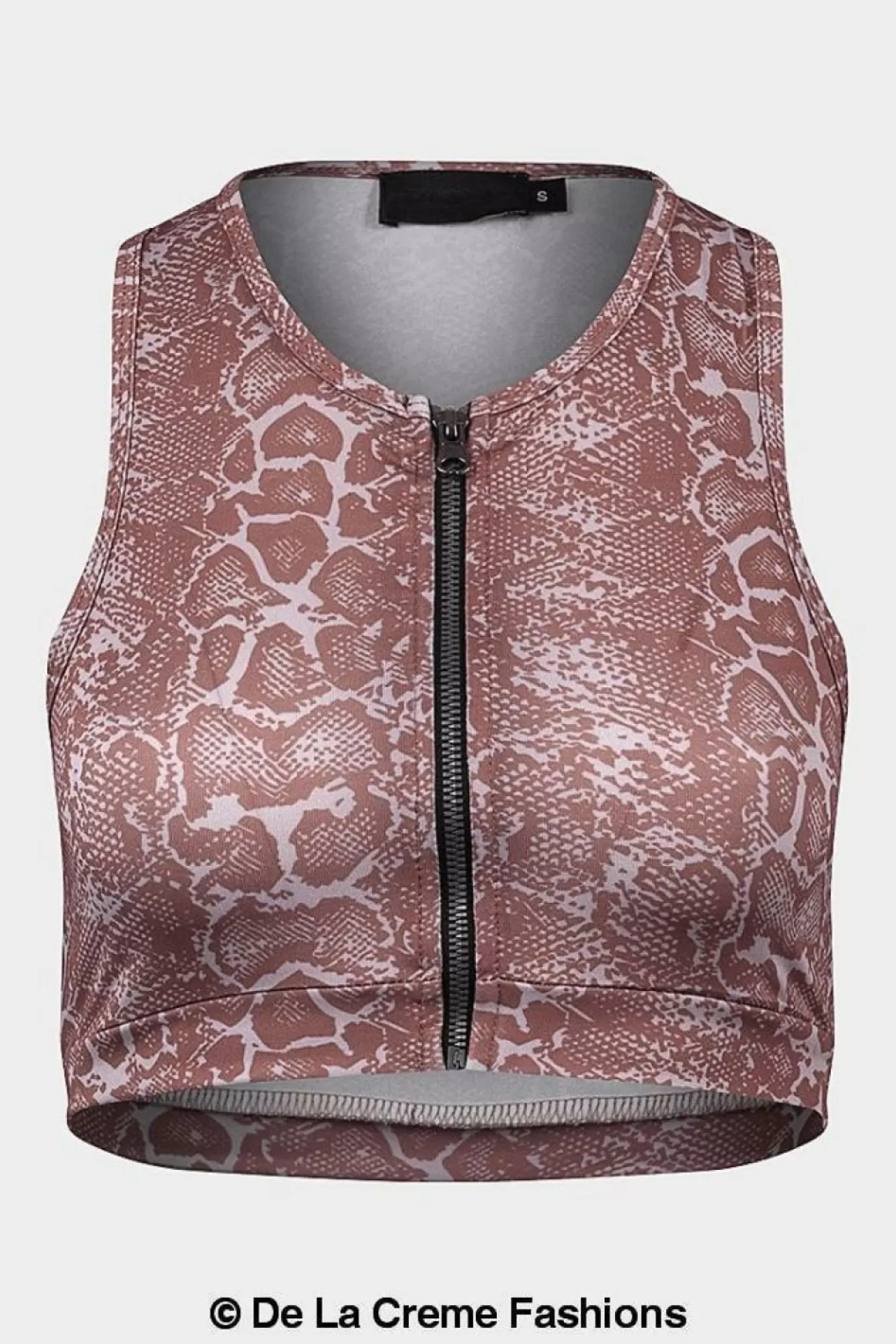 Crop Tops^De La Creme Fashions Ladies Animal Print Crop Top Default