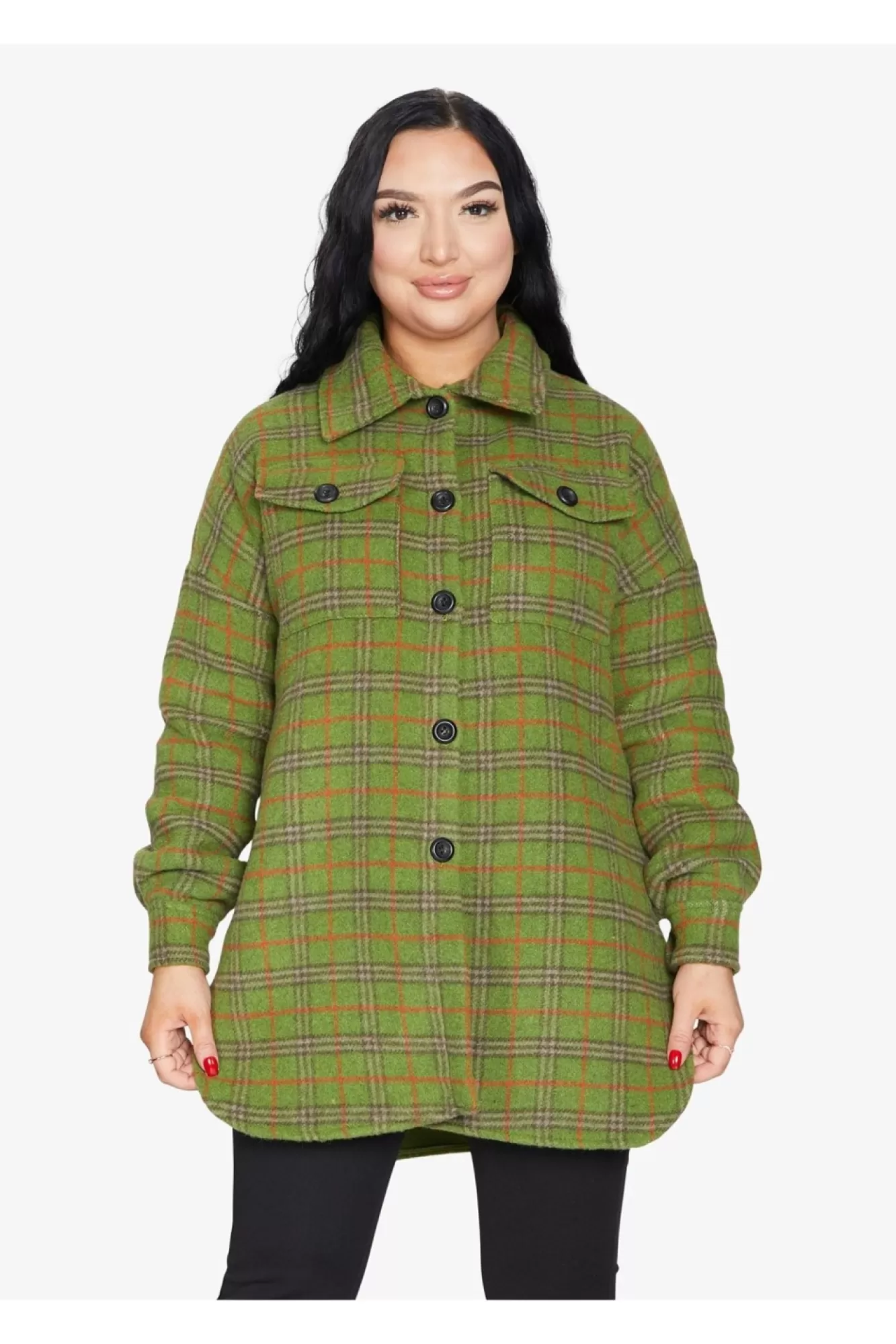Outerwear^De La Creme Fashions Oversized Nova Check Wool Blend Shacket