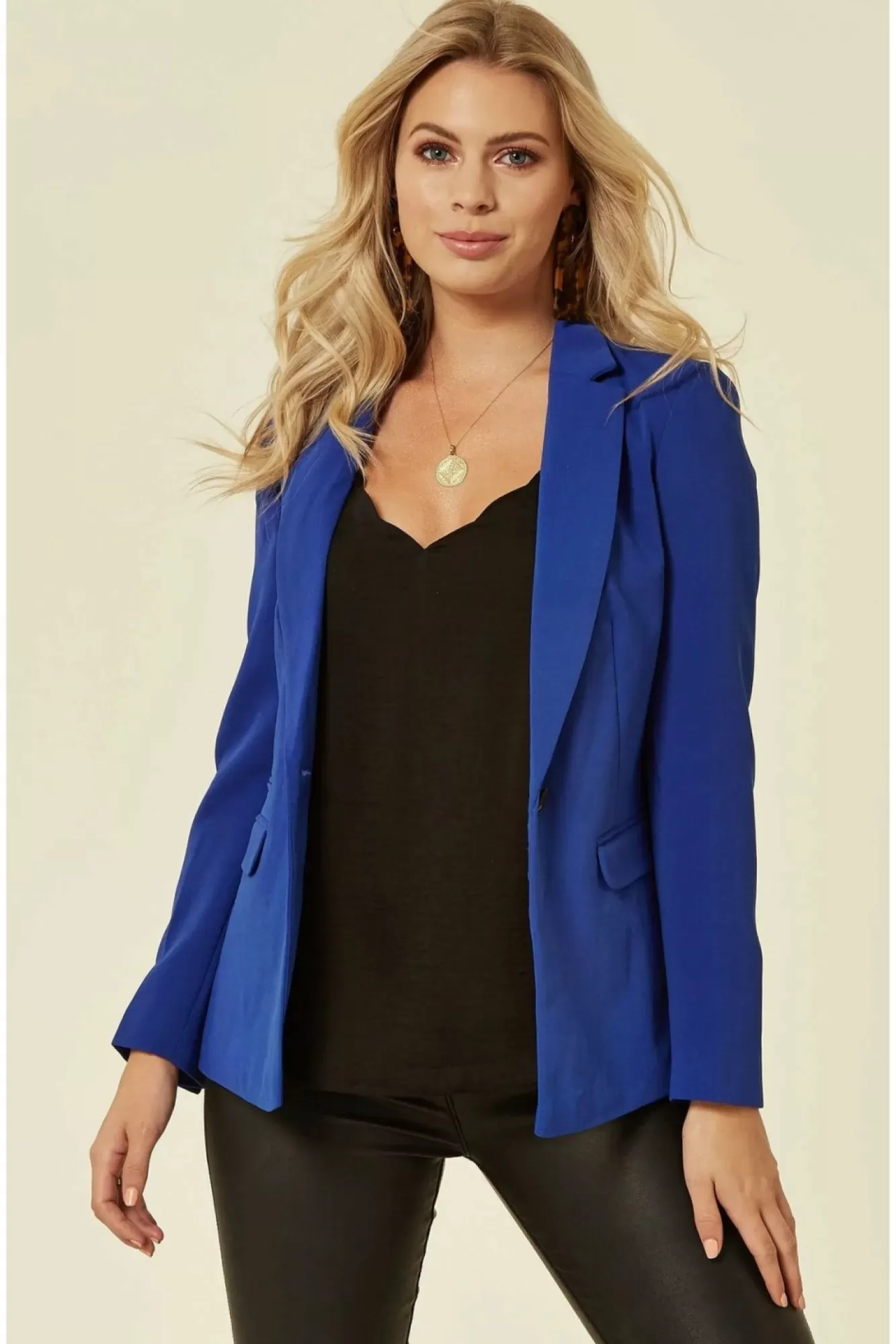 Outerwear^De La Creme Fashions Petite Royal Blazer Blue