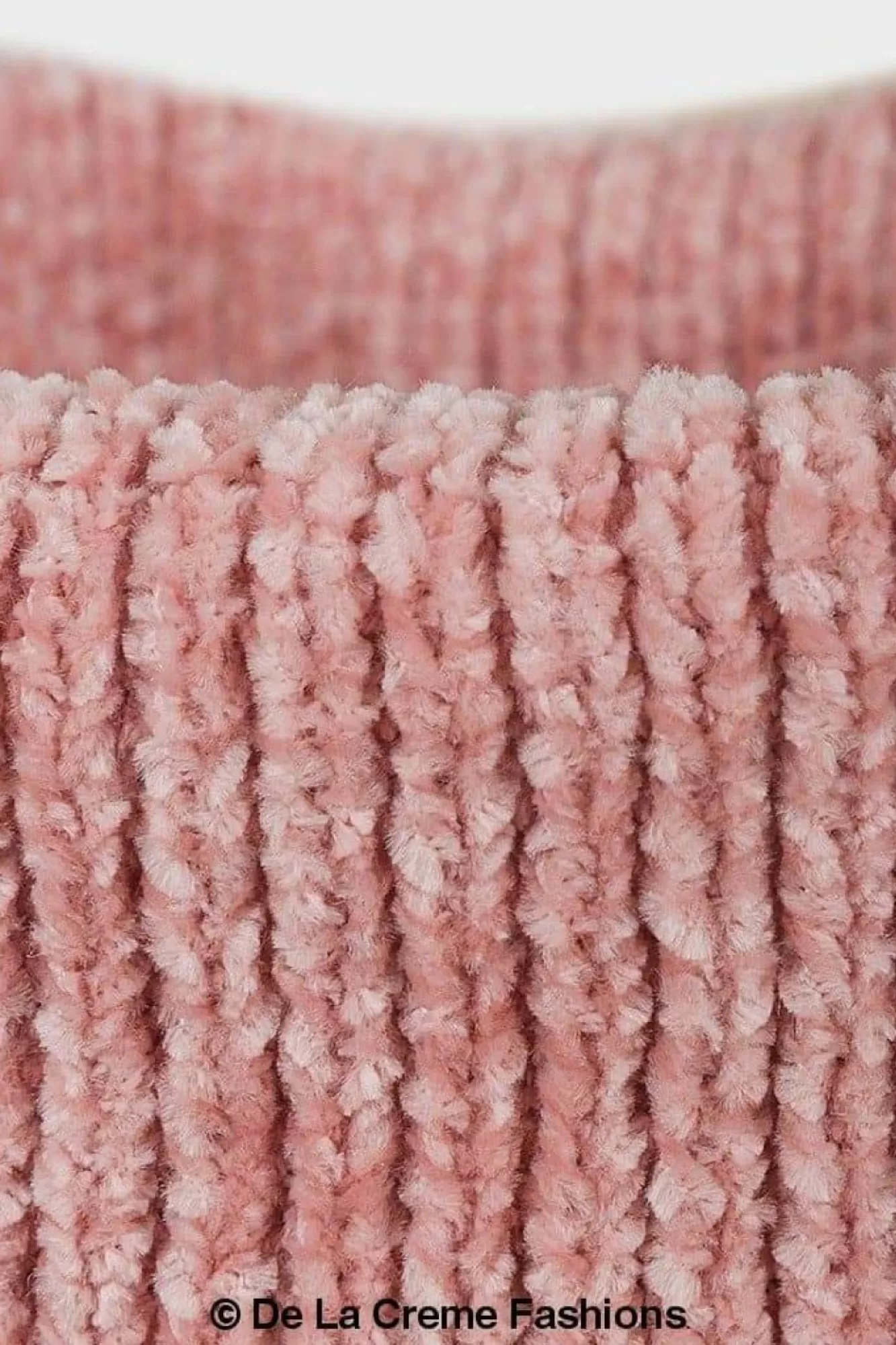 Jumpers^De La Creme Fashions Pink Roll Neck Chenille Jumper Salmonpink