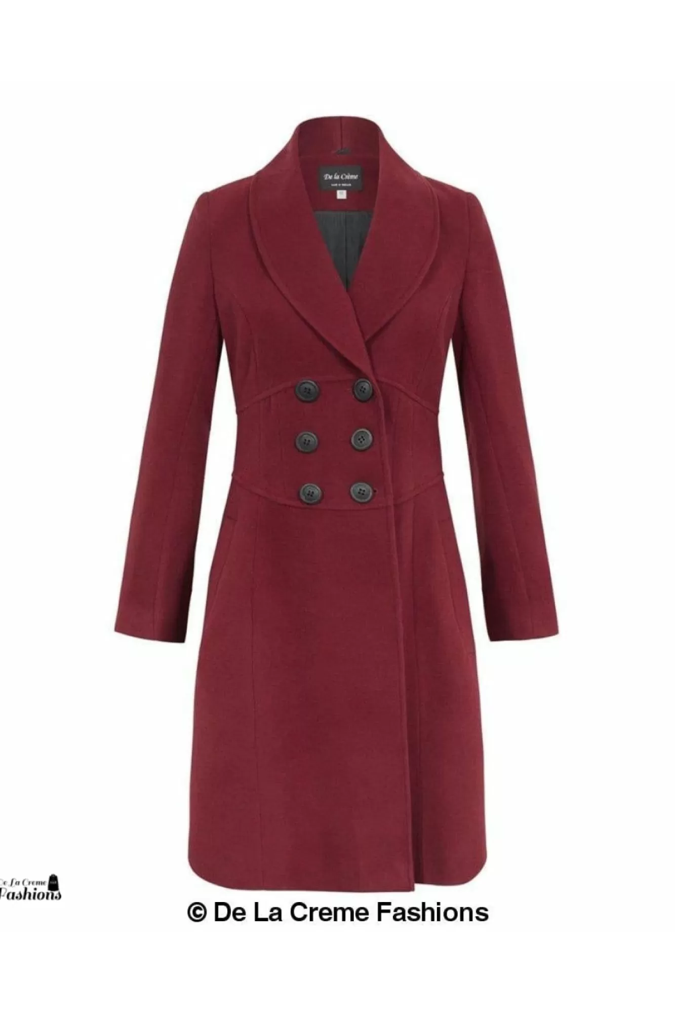 Outerwear^De La Creme Fashions Slim Fit Double Breast Roll Collar Coat