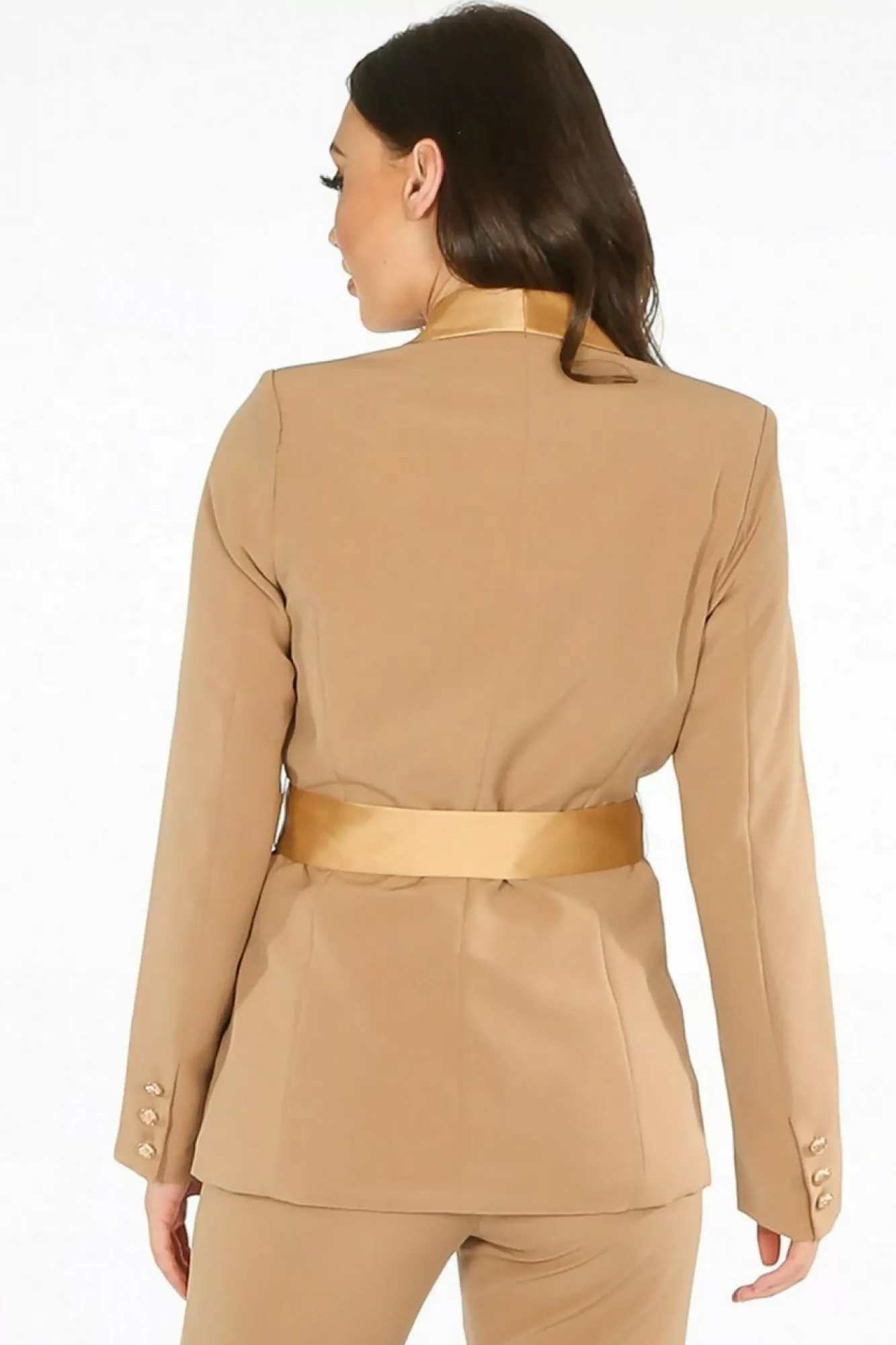 Outerwear^De La Creme Fashions Tailo Belted Blazer With Satin Lapel