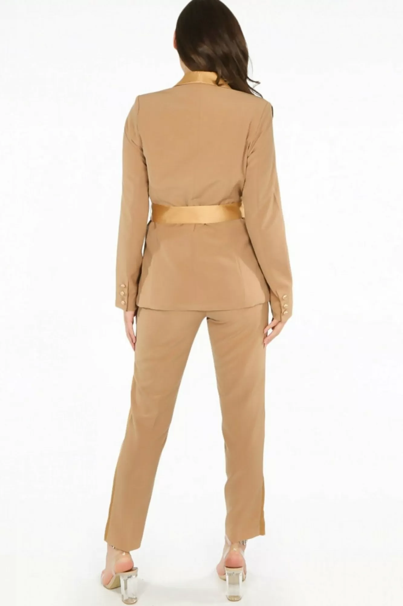 Outerwear^De La Creme Fashions Tailo Belted Blazer With Satin Lapel