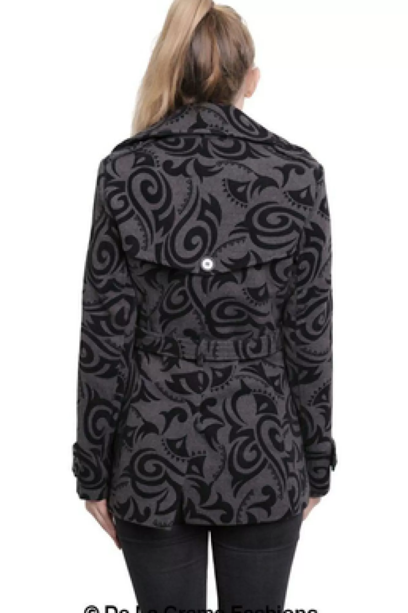 Outerwear^De La Creme Fashions Tribal Print Double Breasted Short Coat