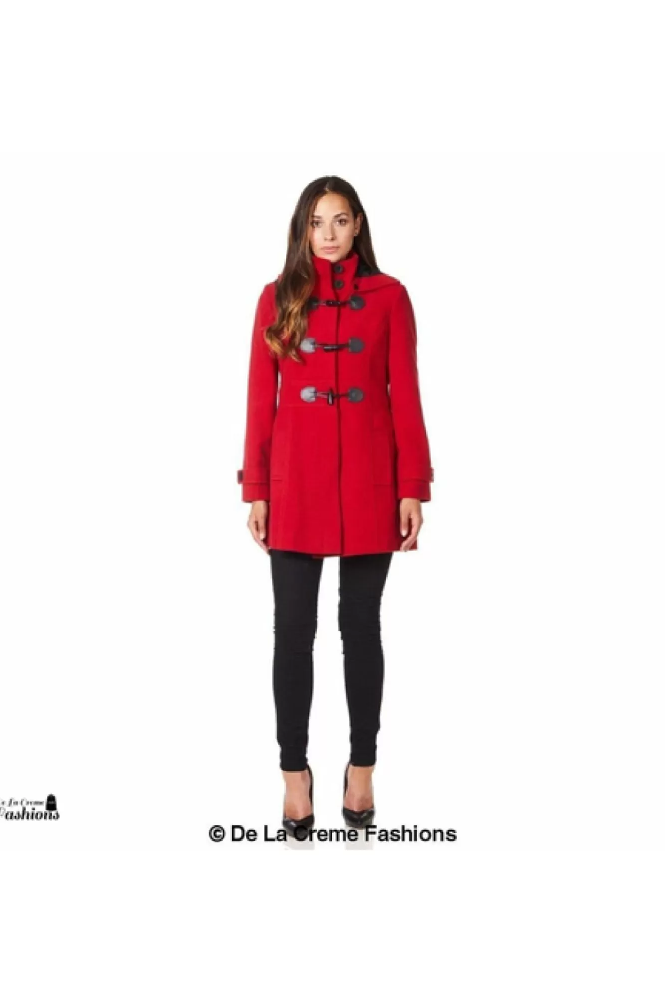 Outerwear^De La Creme Fashions Womens Hooded Zip Toggle Fastened Coat Default