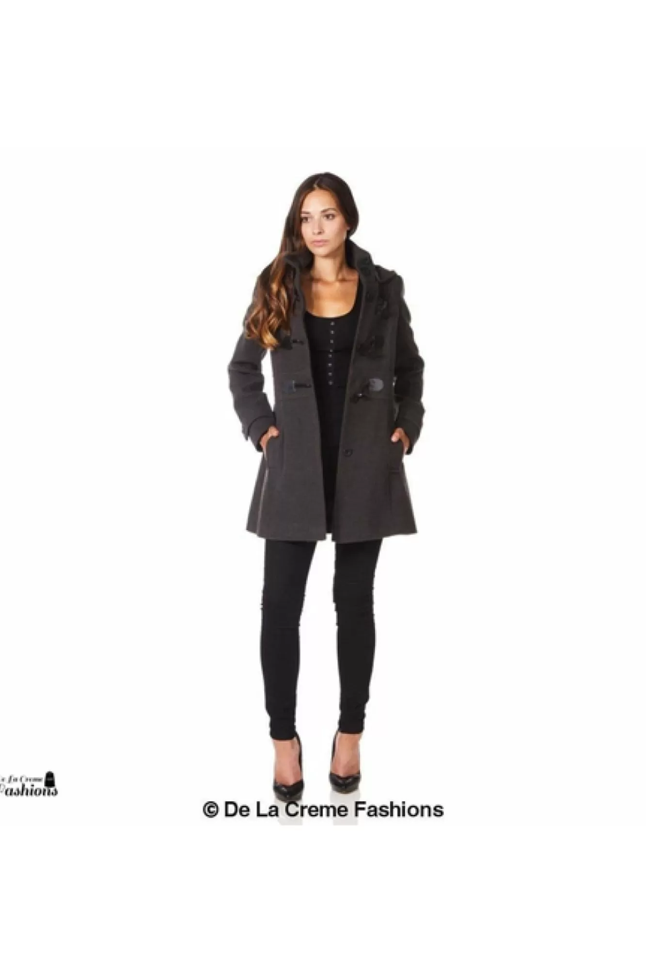 Outerwear^De La Creme Fashions Womens Hooded Zip Toggle Fastened Coat Default