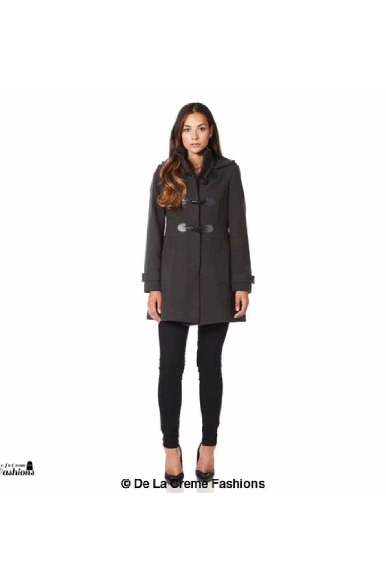 Outerwear^De La Creme Fashions Womens Hooded Zip Toggle Fastened Coat Default