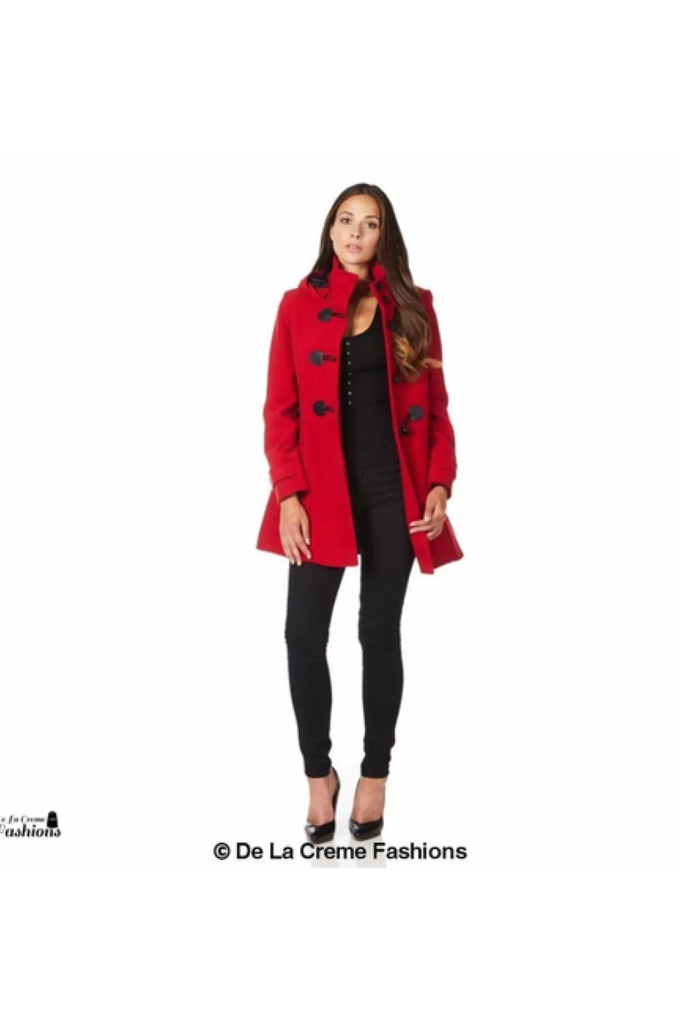 Outerwear^De La Creme Fashions Womens Hooded Zip Toggle Fastened Coat Default