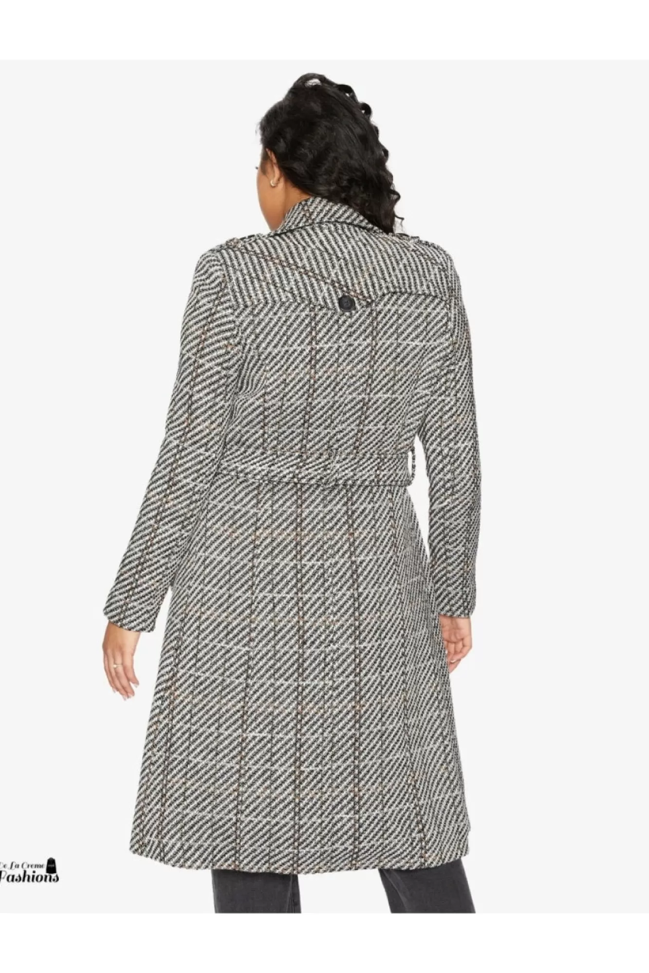 Outerwear^De La Creme Fashions Wool Blend Check Military Duster Coat