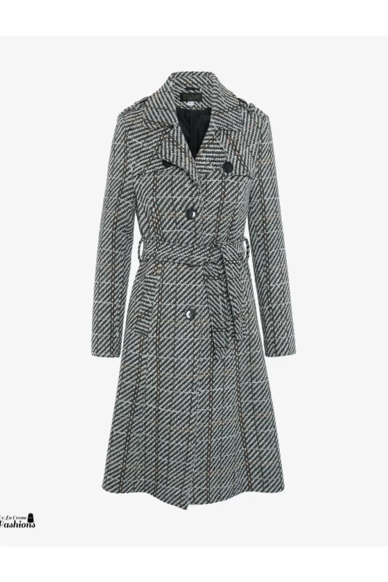 Outerwear^De La Creme Fashions Wool Blend Check Military Duster Coat