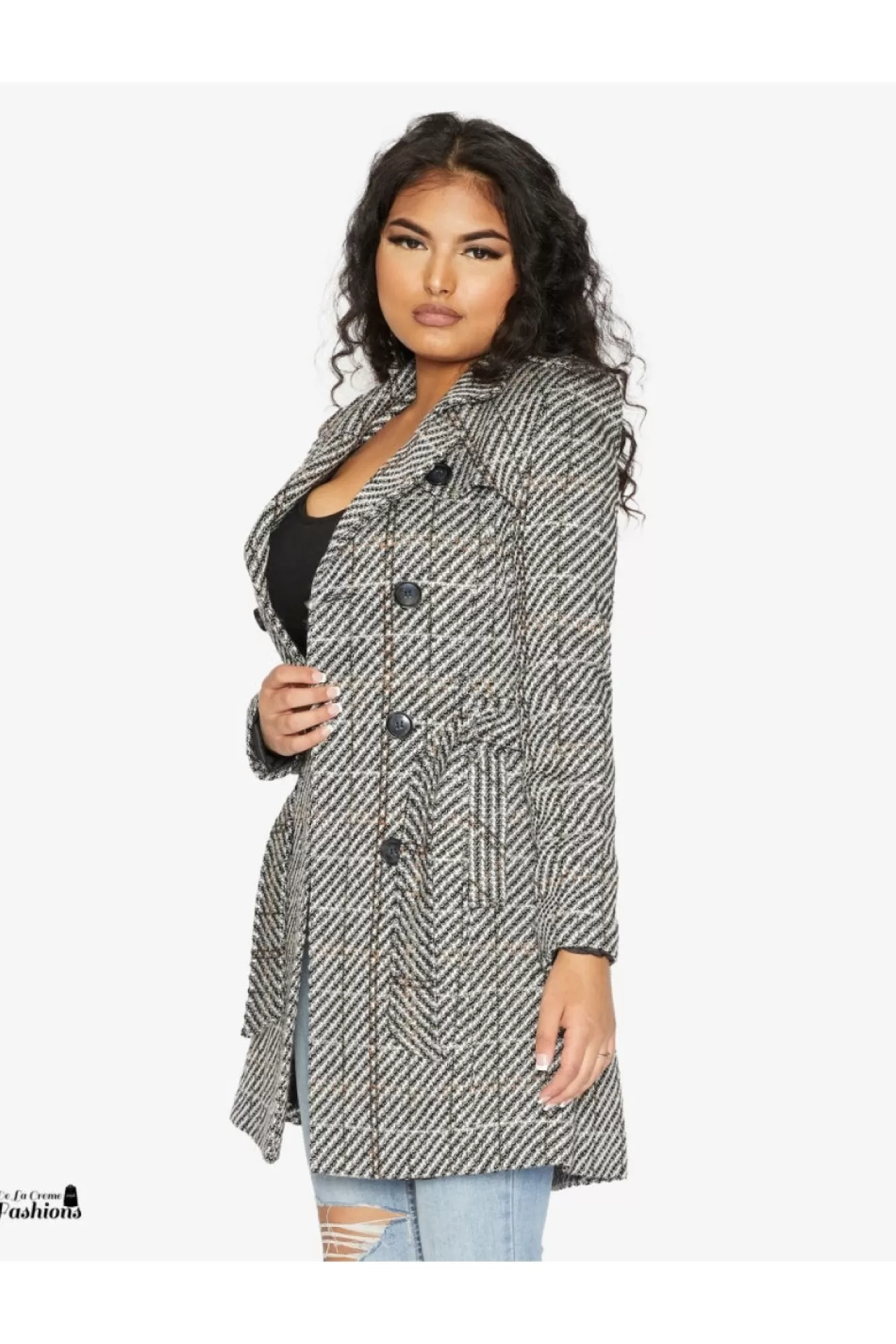Outerwear^De La Creme Fashions Wool Blend Double Breast Military Coat