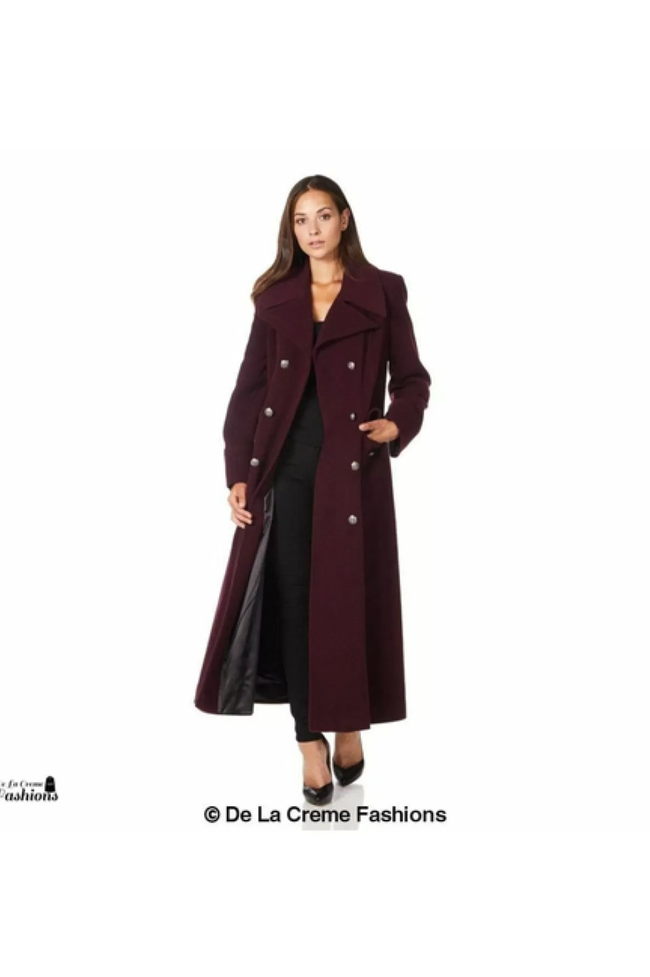 Outerwear^De La Creme Fashions Wool Blend Double Breasted Maxi Coat