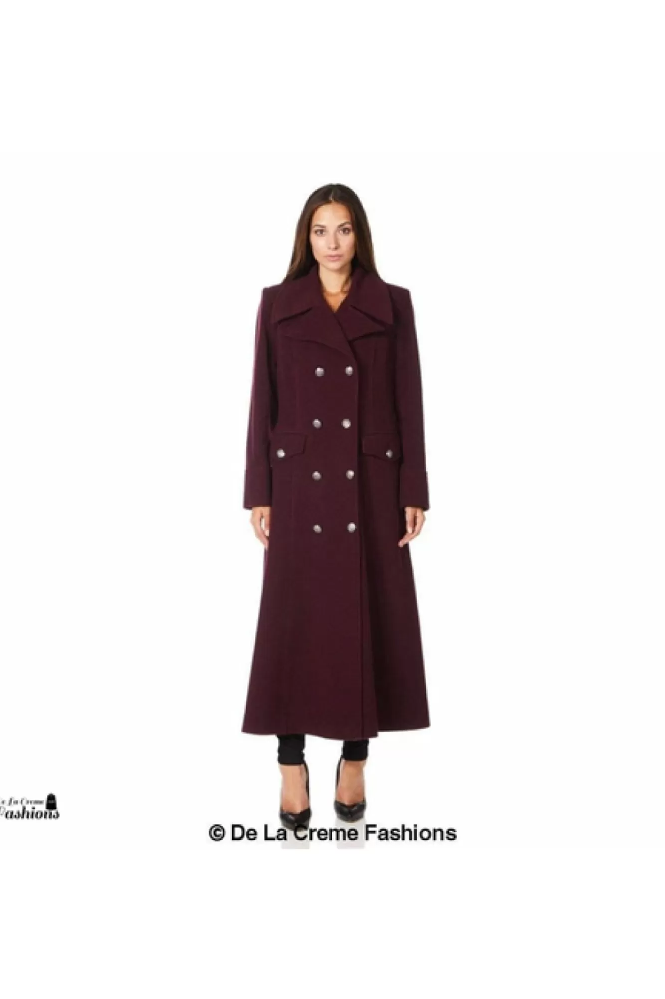 Outerwear^De La Creme Fashions Wool Blend Double Breasted Maxi Coat