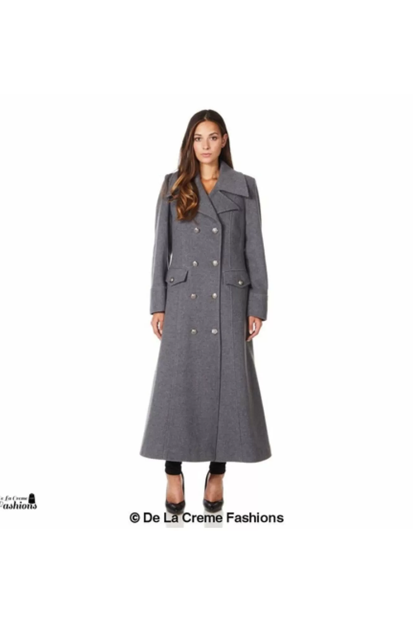 Outerwear^De La Creme Fashions Wool Blend Double Breasted Maxi Coat