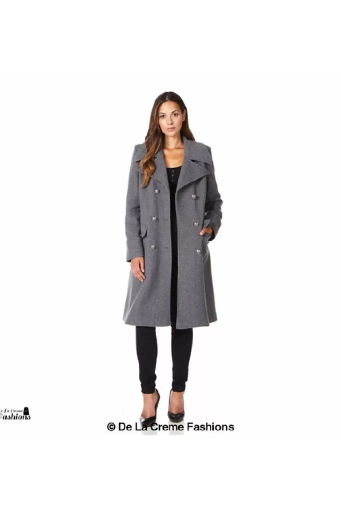 Outerwear^De La Creme Fashions Wool Blend Double Breasted Midi Coat