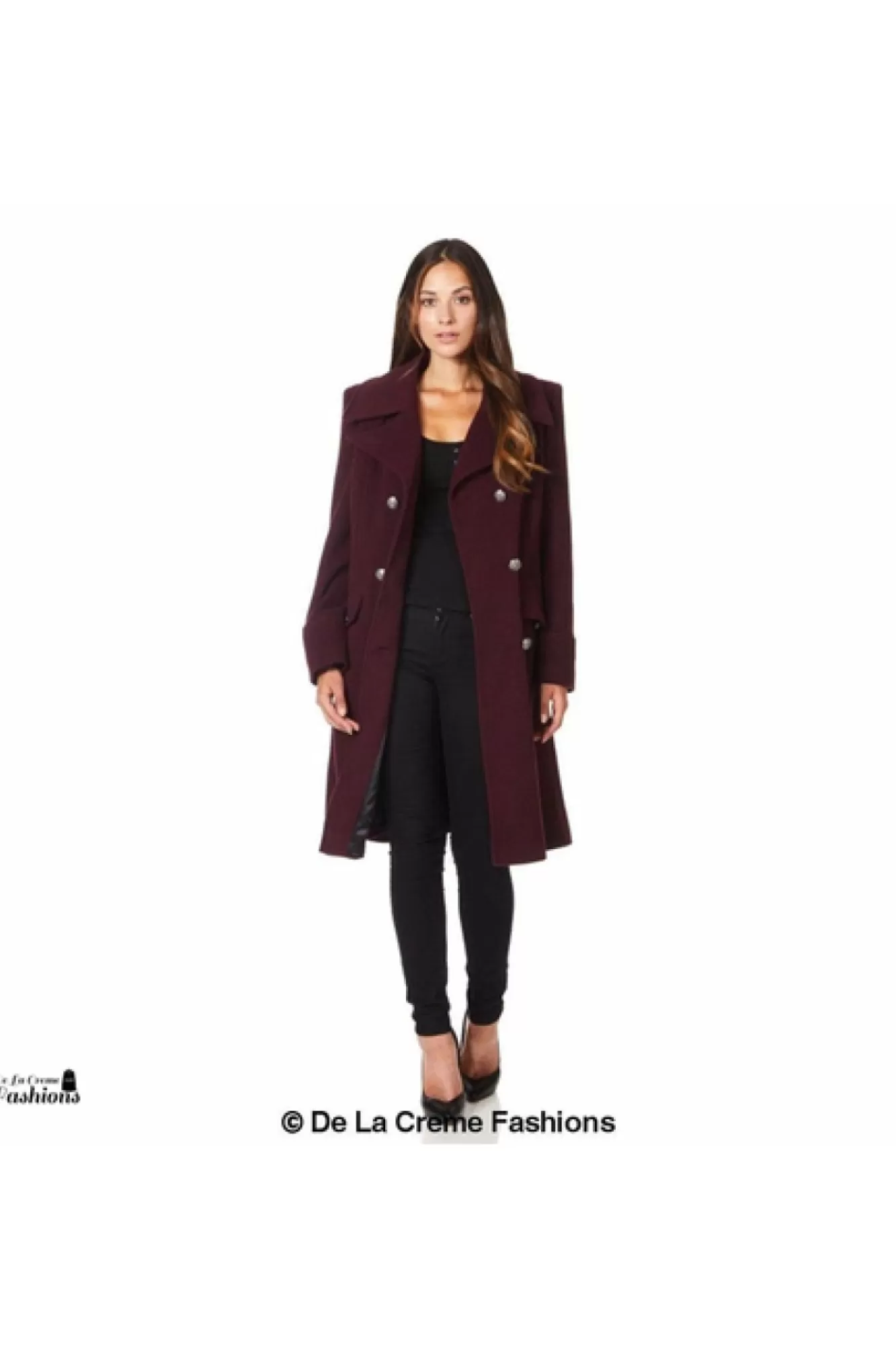 Outerwear^De La Creme Fashions Wool Blend Double Breasted Midi Coat