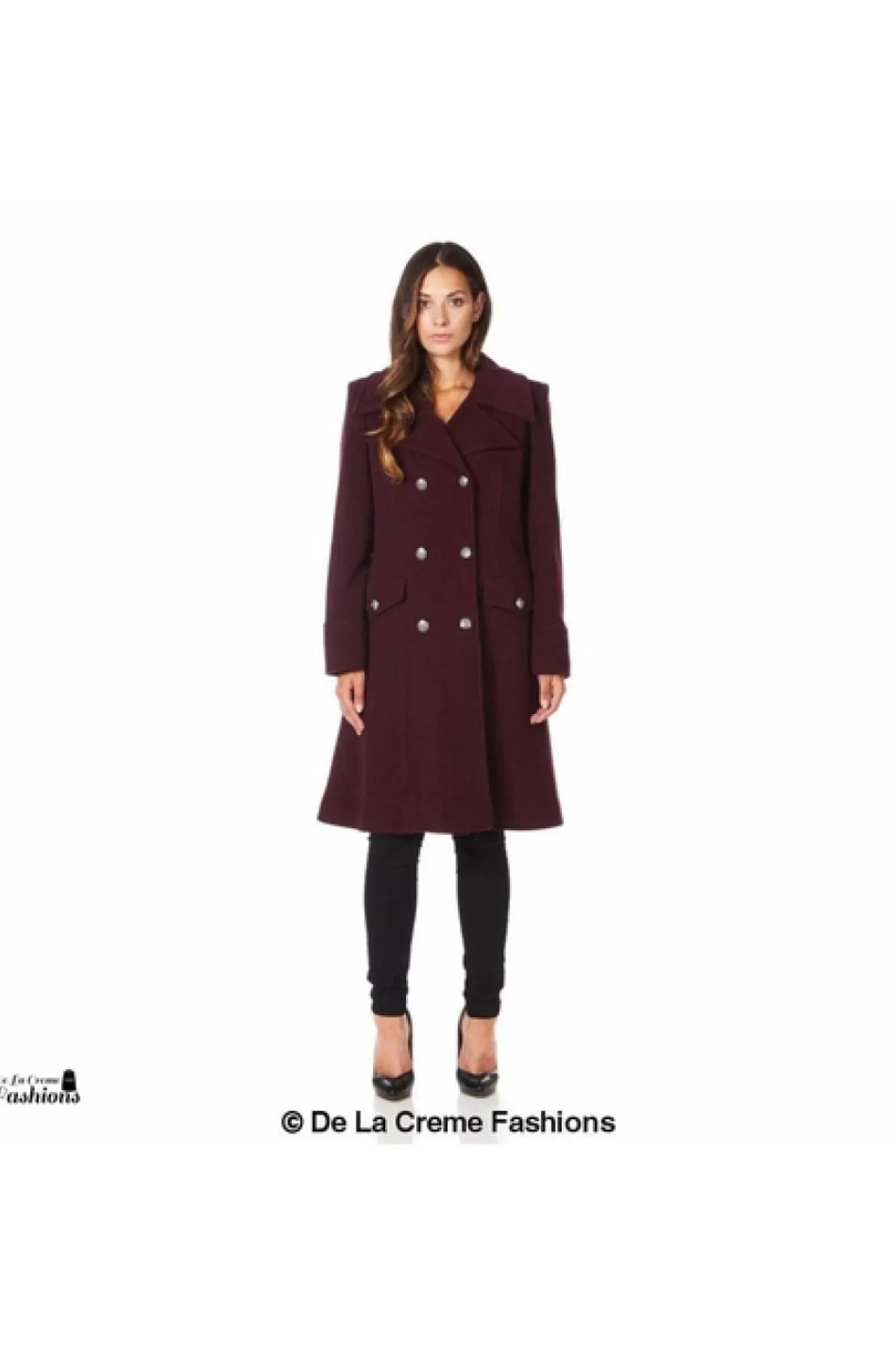 Outerwear^De La Creme Fashions Wool Blend Double Breasted Midi Coat