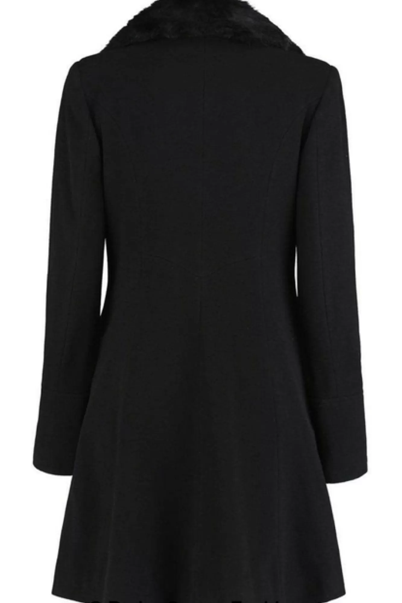 Outerwear^De La Creme Fashions Wool Blend Faux Fur Collar Midi Coat
