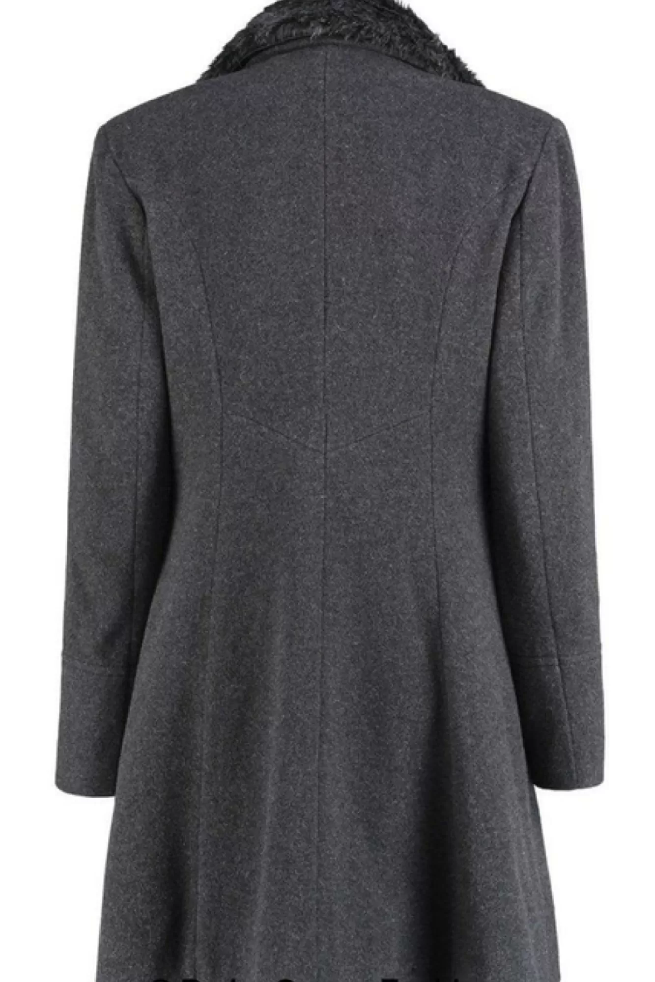 Outerwear^De La Creme Fashions Wool Blend Faux Fur Collar Midi Coat